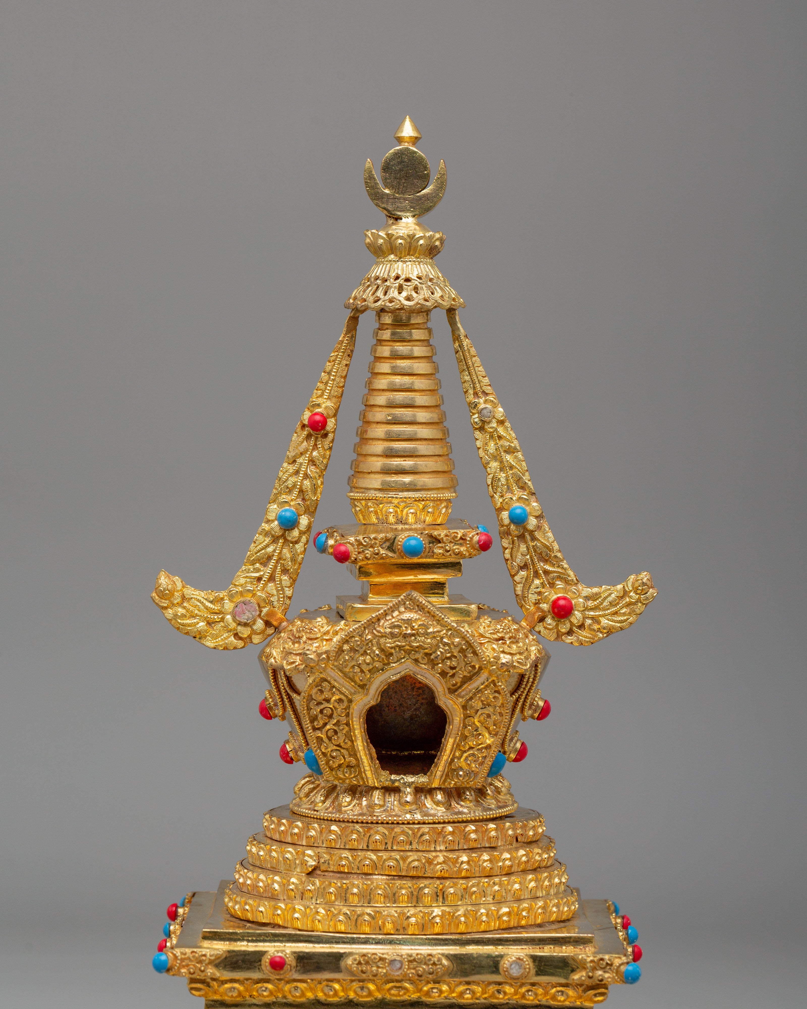 Gold Plated Altar Namgyalma Stupa | Handcrafted Tibetan Buddhist Stupa