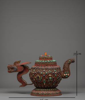 Dragon Motif Tea Pot | Decorative Dragon Tea Vessel