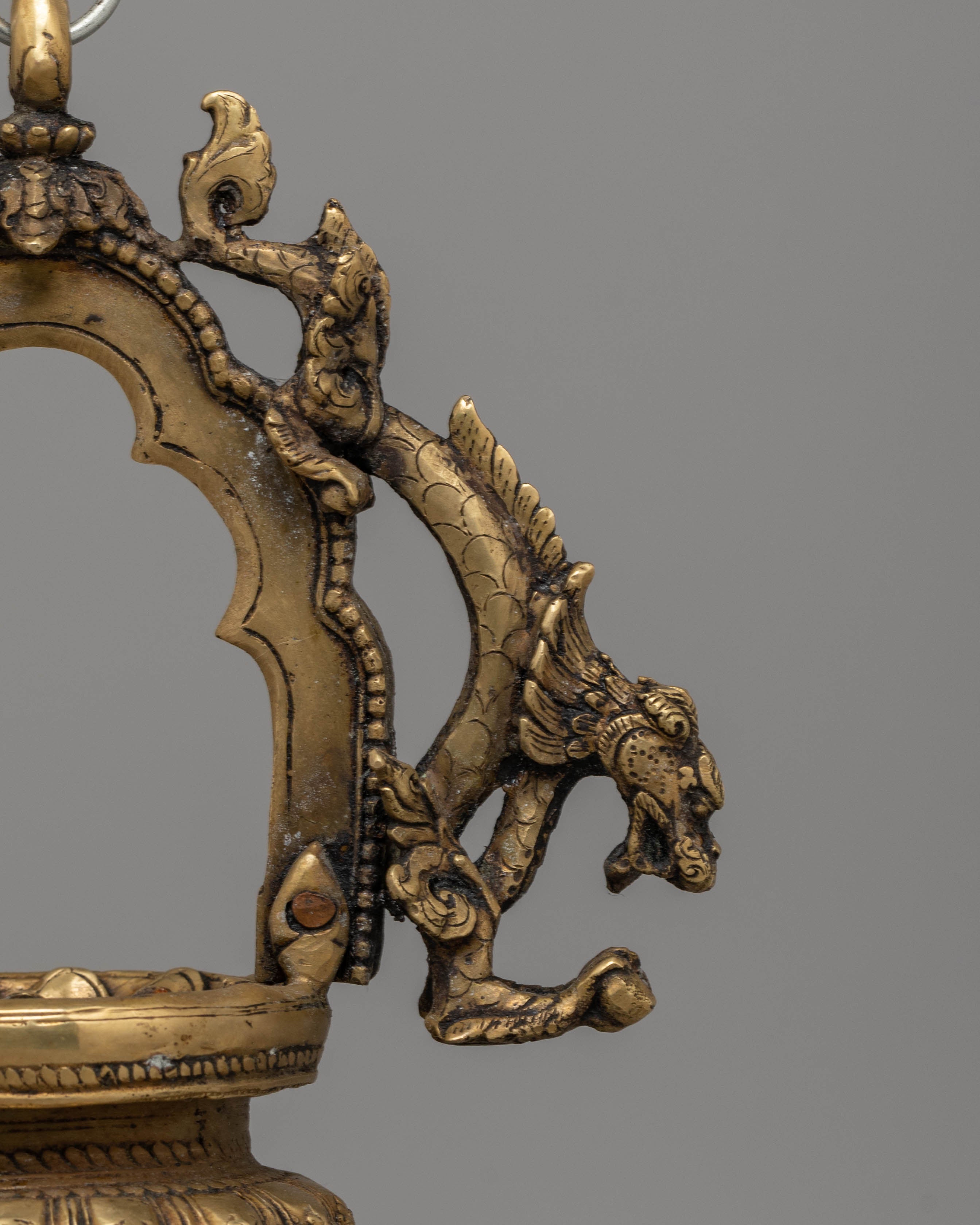 Tibetan Dalucha Oil Lamp | Traditional Brass Ritual Lamp