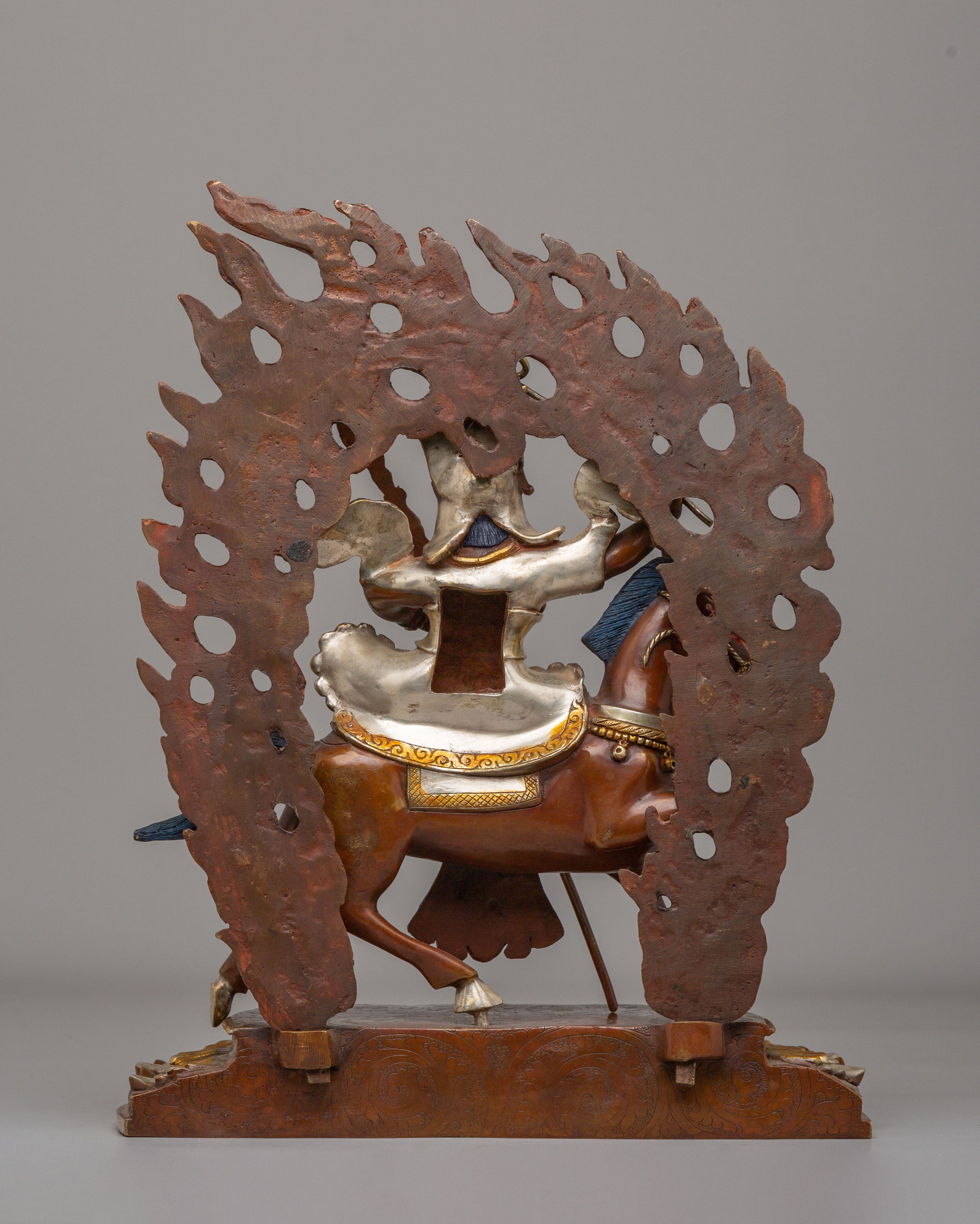Vajrayana Protector King Gesar Statue | Sacred Tibetan Deity Sculpture