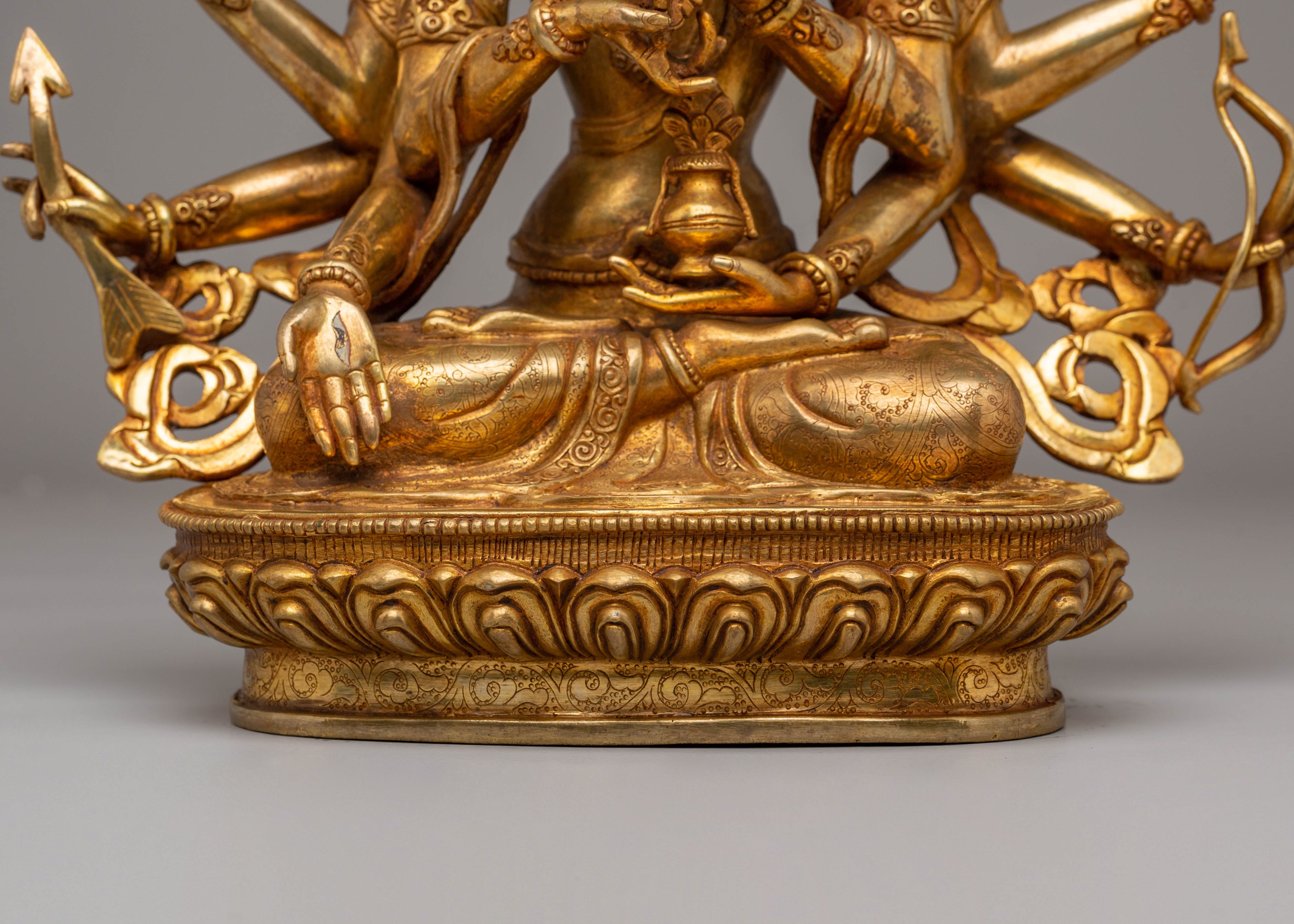 Handmade Golden Namgyalma Statue | Dakini of Longevity