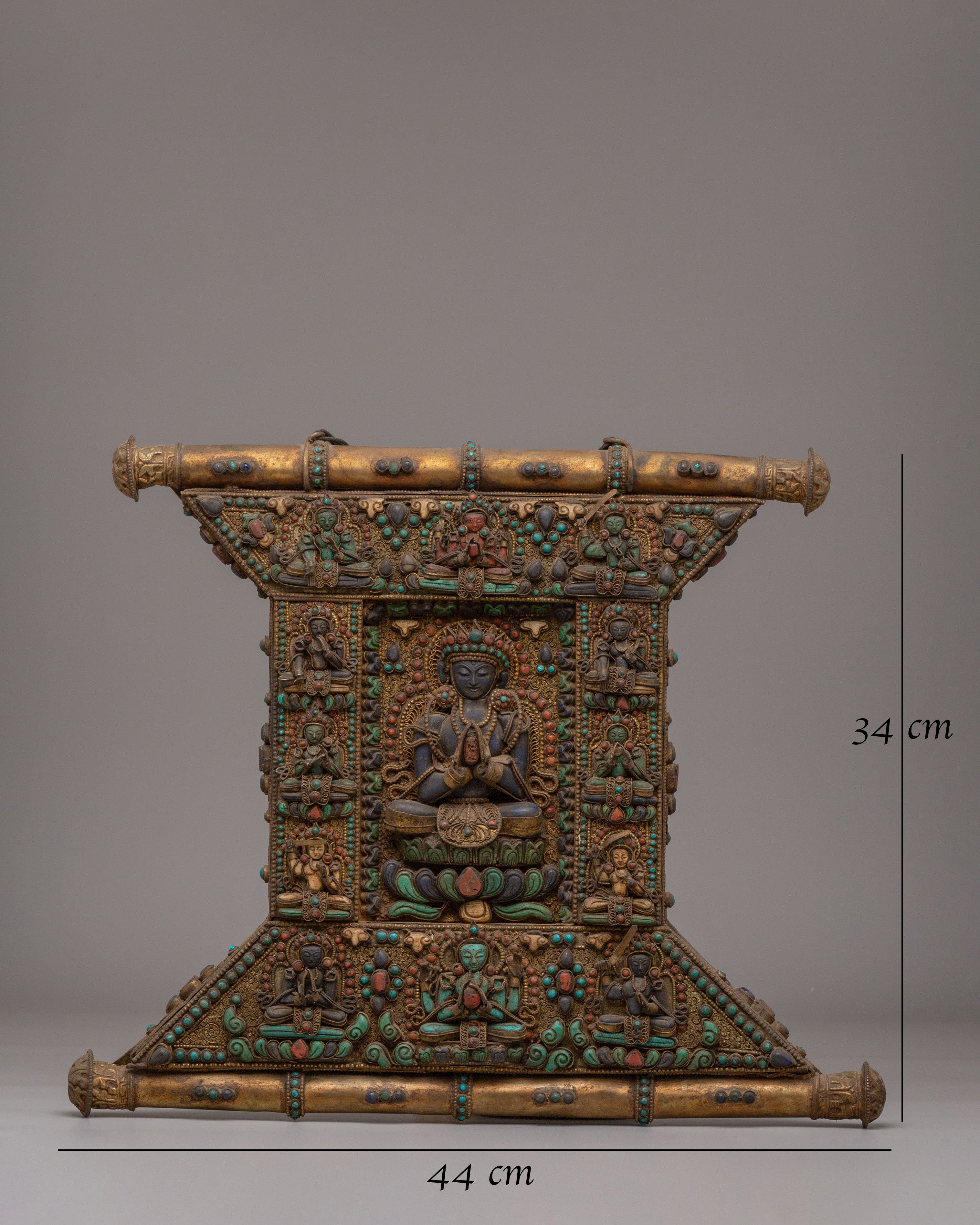 Tibetan Chenrezig Wall Hanging | Metal Thangka For Decor