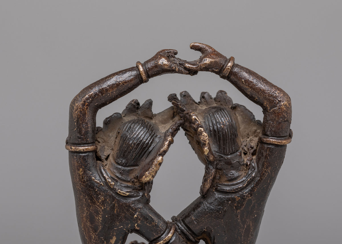 Shiva and Parvati Divine Deity Statue | Oxidized Copper Divine Couple