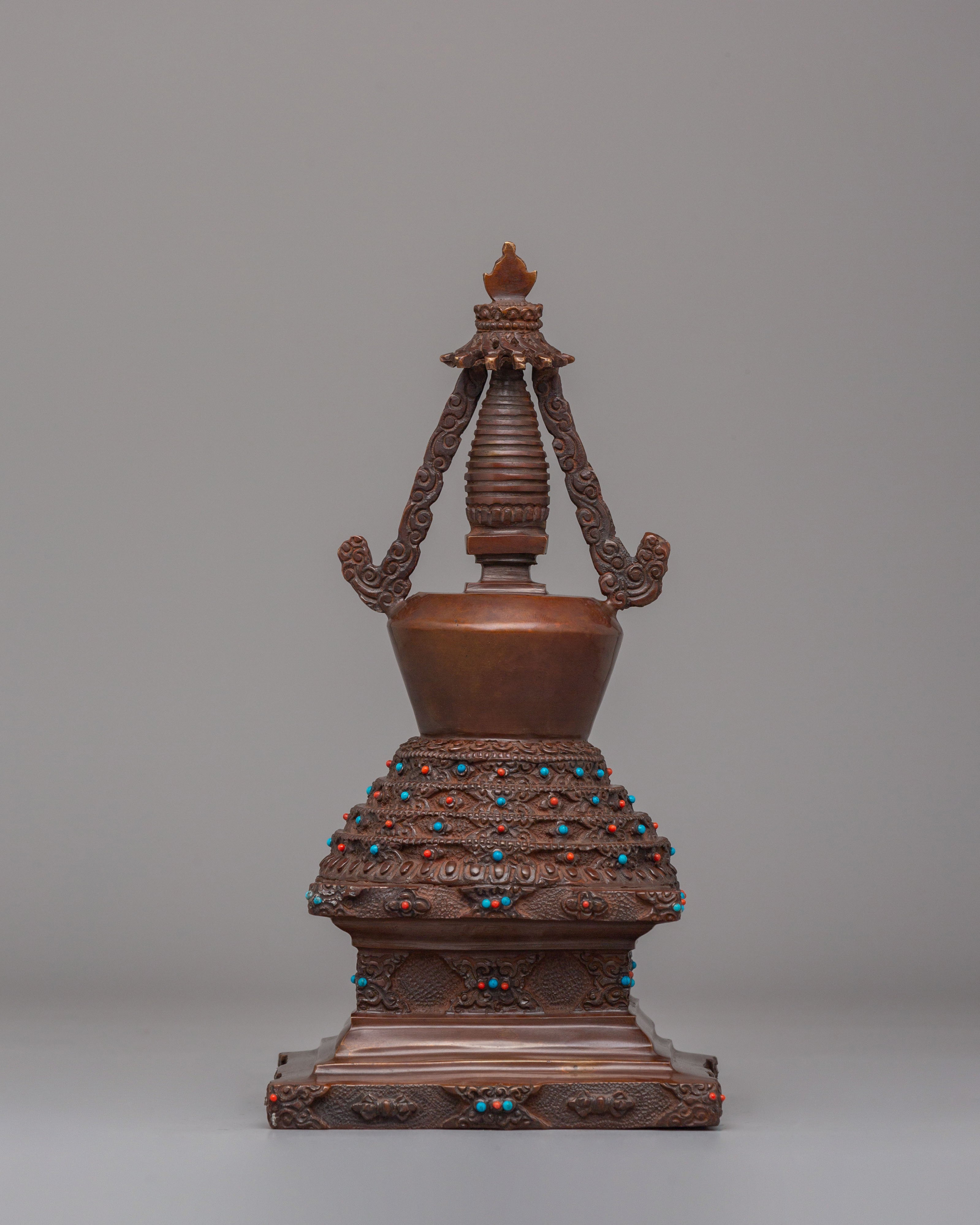 Handmade Lotus Blossom Stupa for Altar | Sacred Home Decor