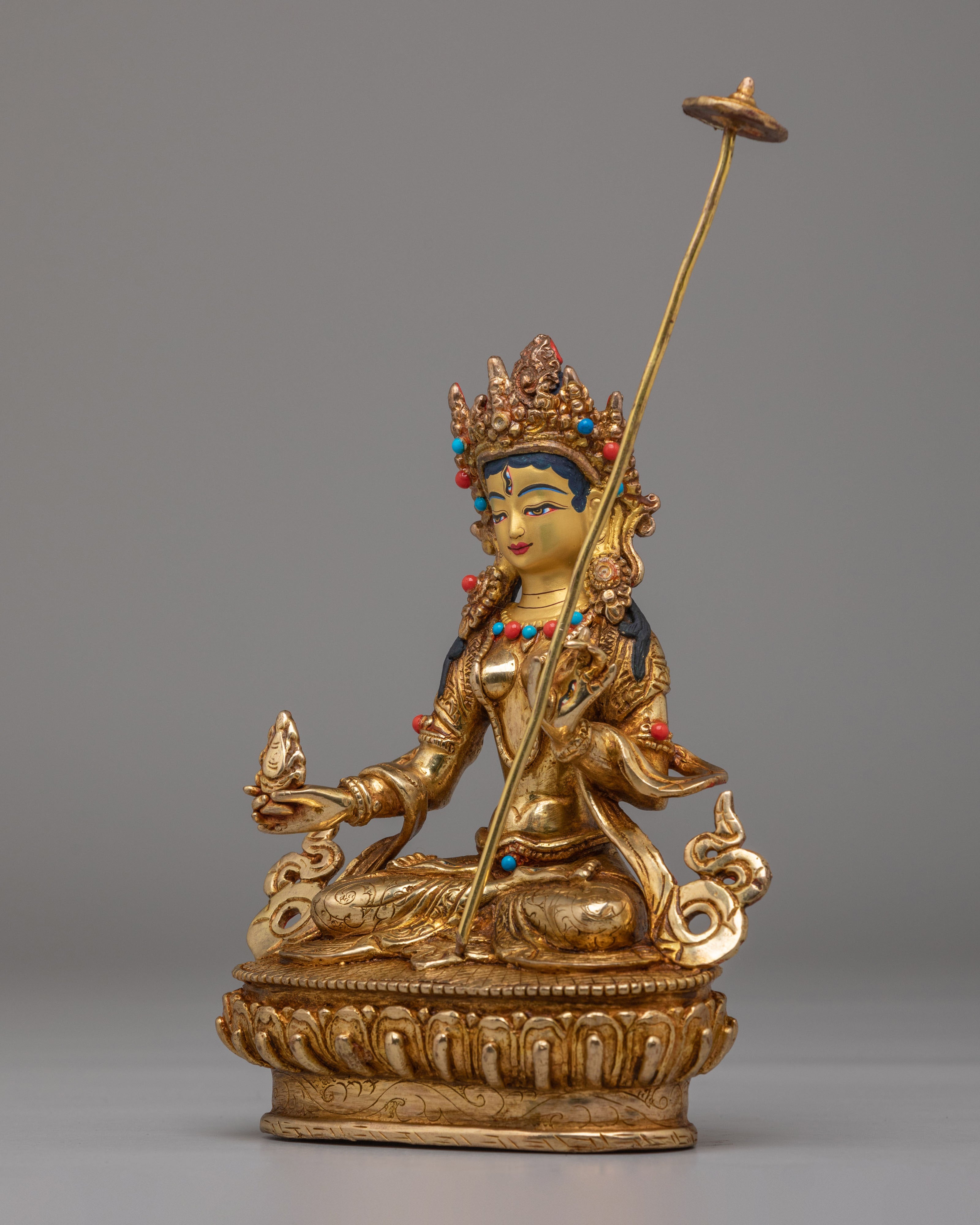 Sacred Tibetan Dukar Sculpture | White Parasol Protection Deity