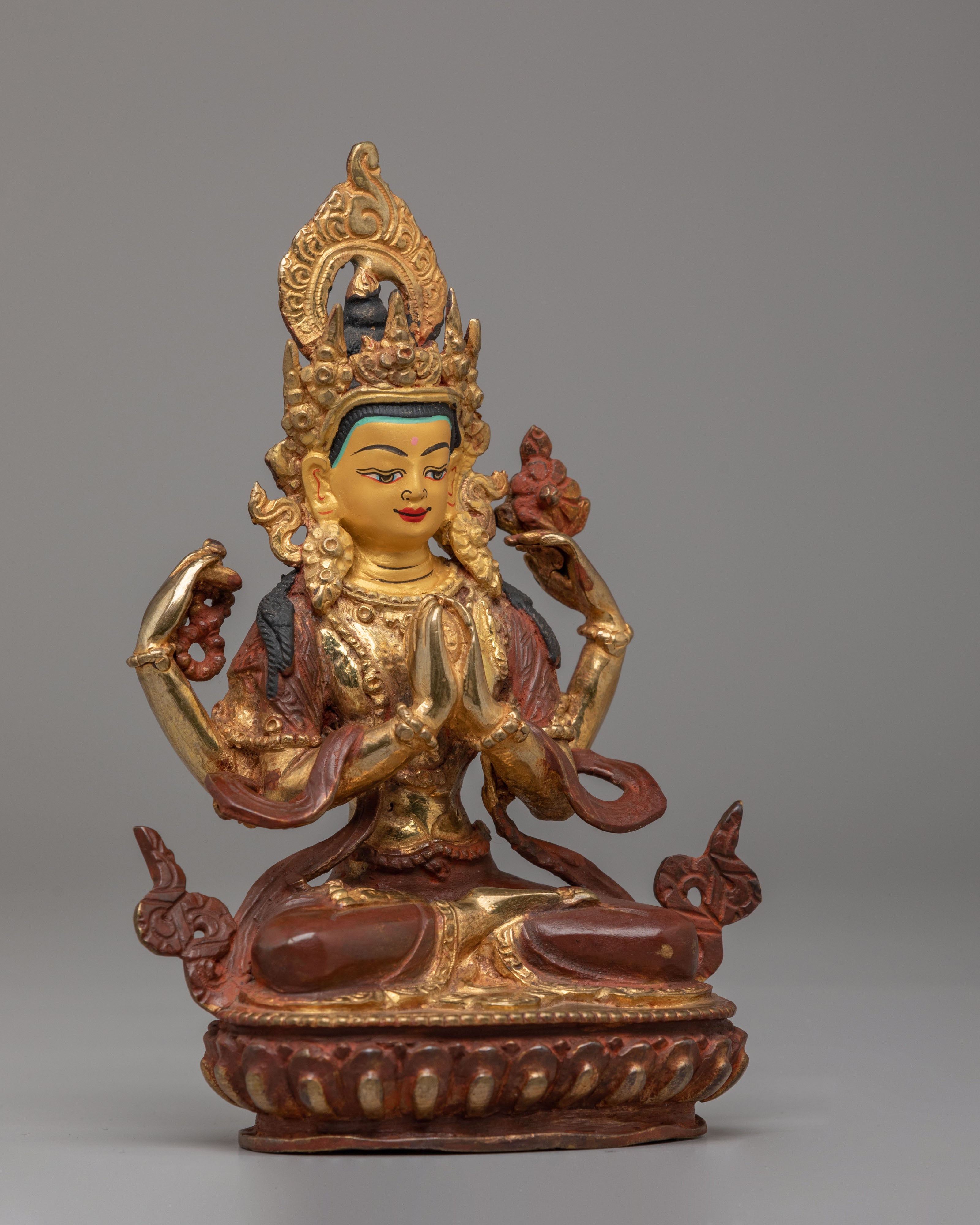 Chenrezig Statue for Compassion | Handcrafted Tibetan Avalokiteshvara Sculpture