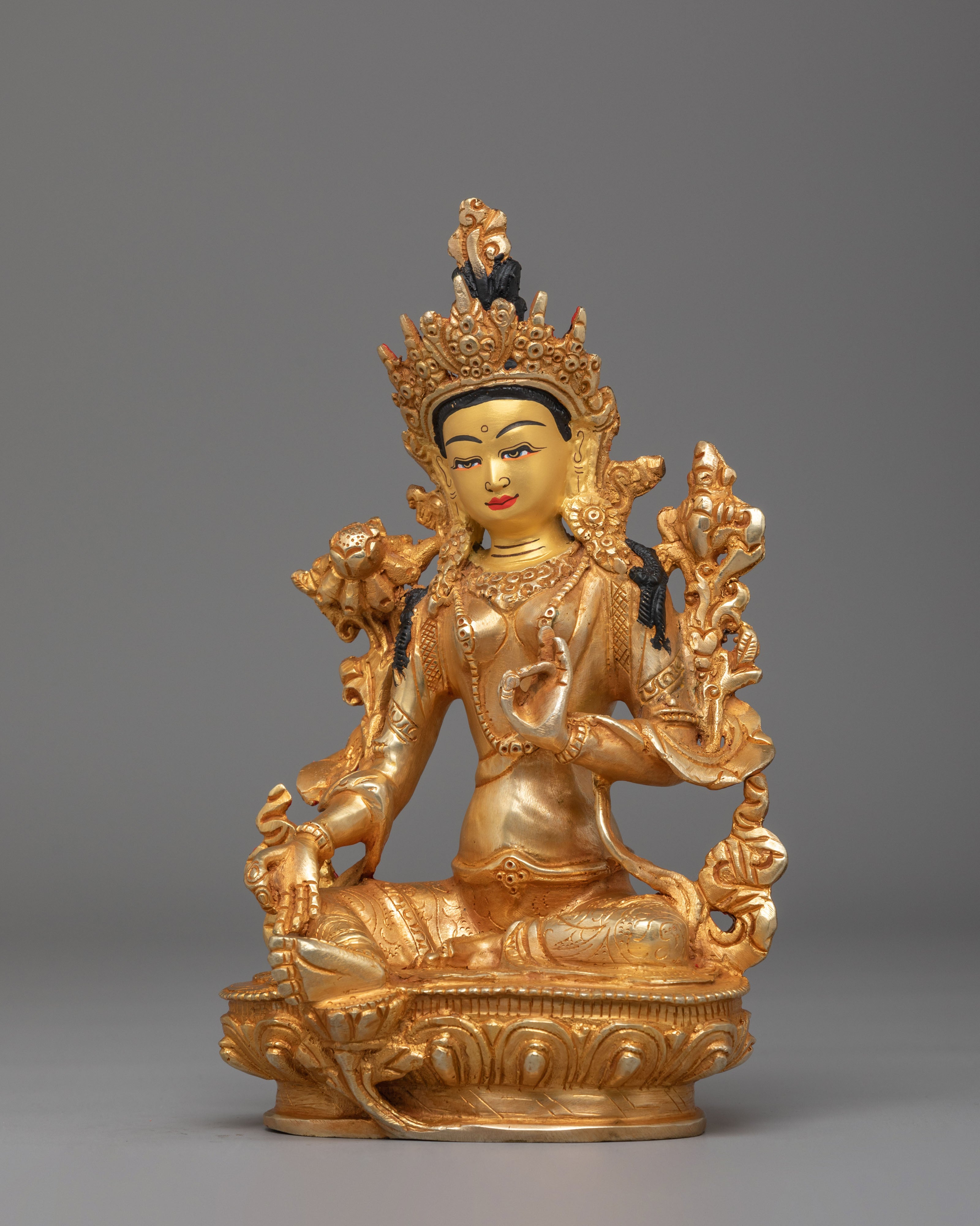 Handcrafted Green Tara Figurine | Embodiment of Compassion and Protection