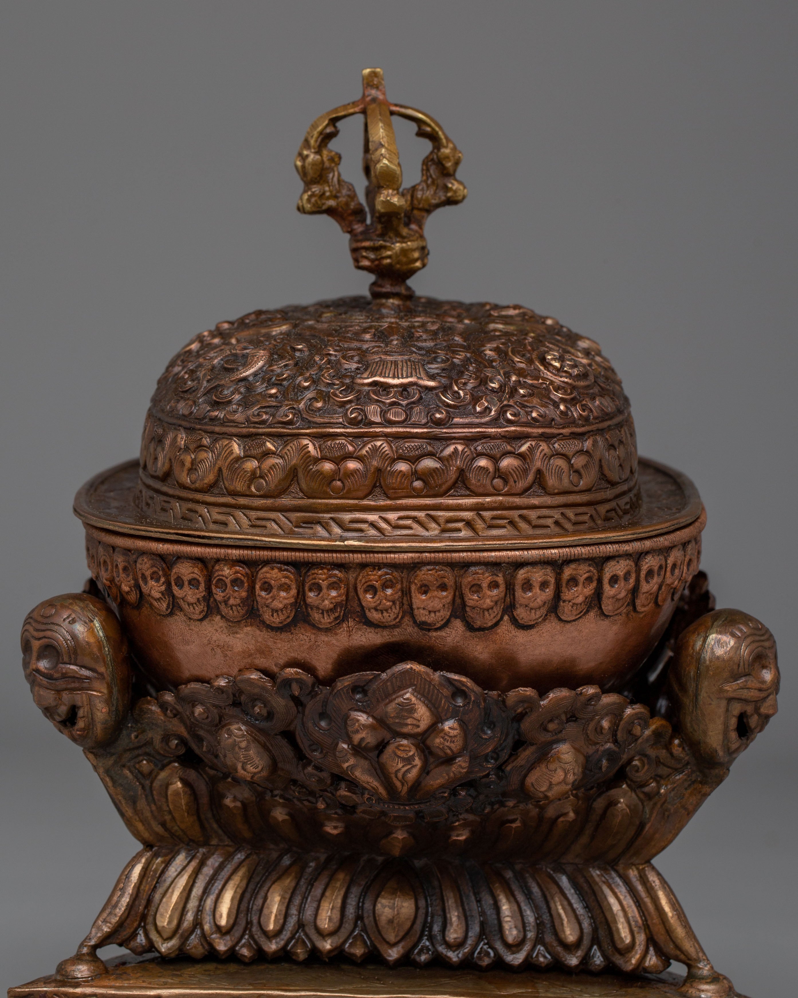 Sacred Altar Kapala | Copper Skull Cup for Rituals