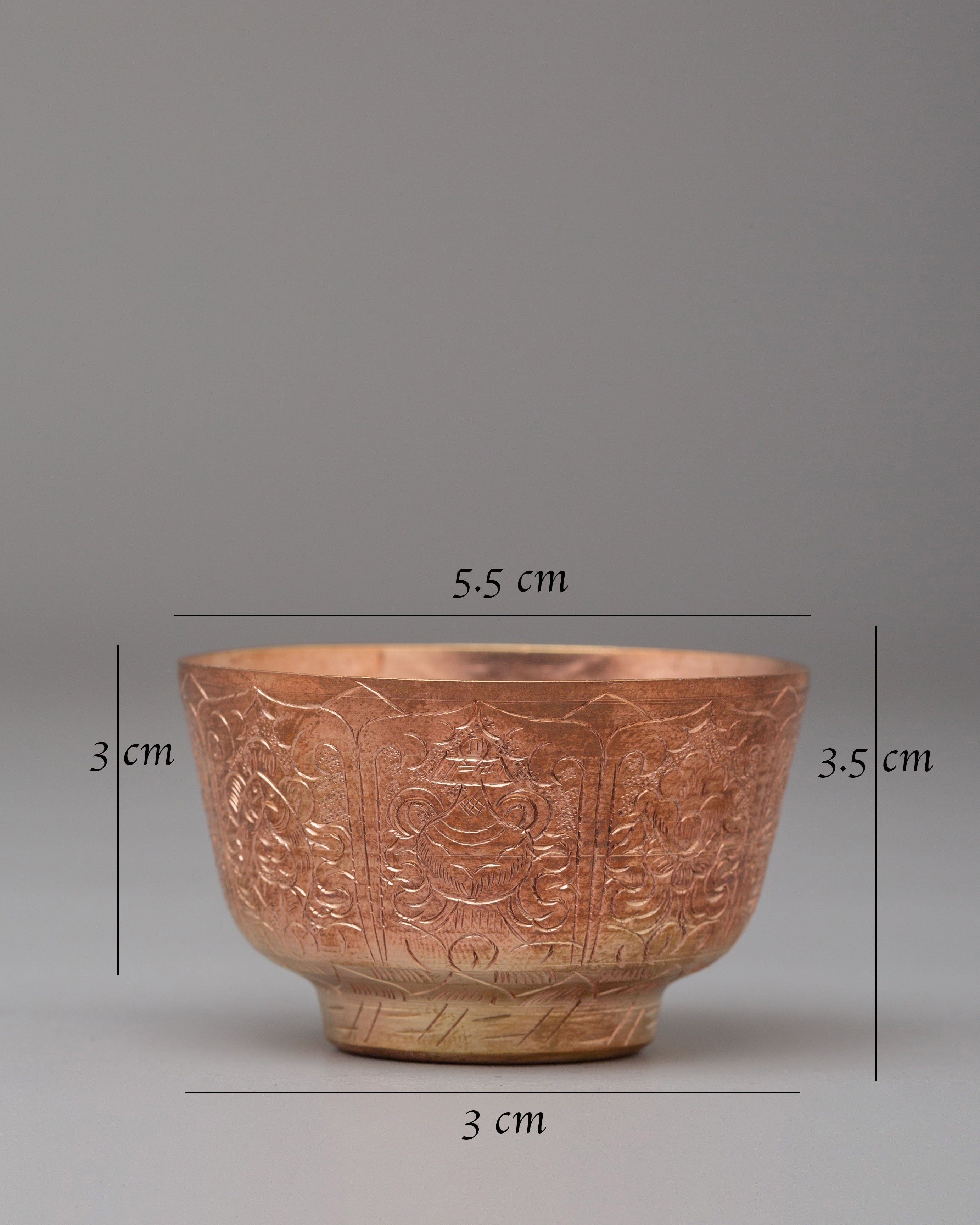 Traditional Tibetan Offering Bowl Set | Copper Bowls for Meditation & Spiritual Rituals