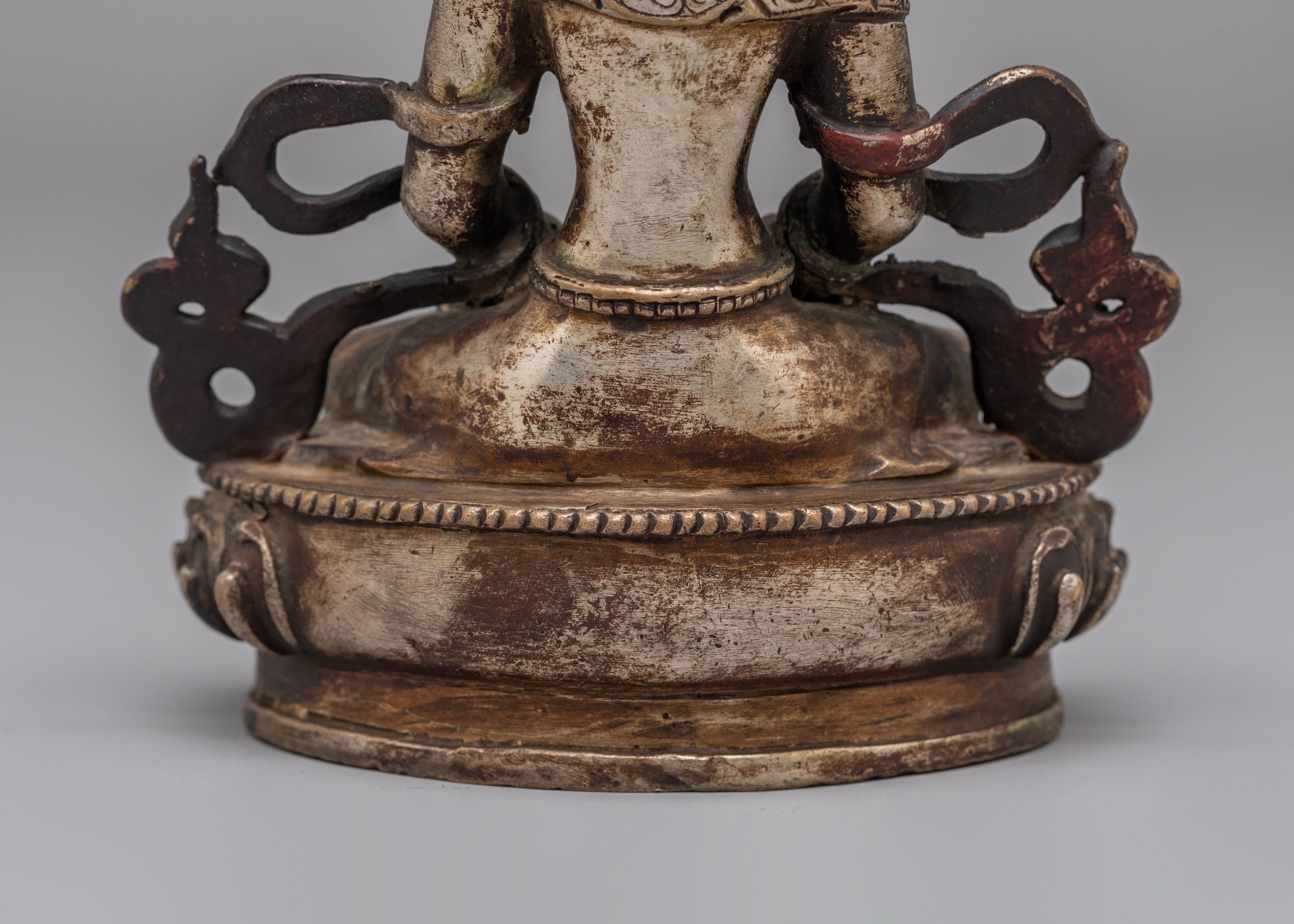 Amitayus Sculpture for Longevity | Antique Finish Buddhist Statue