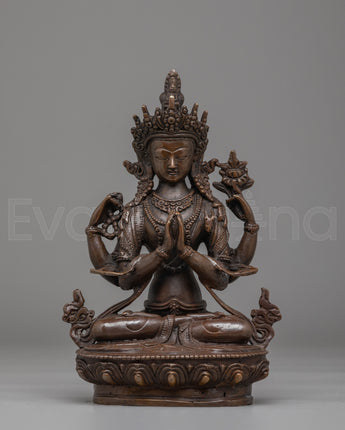 Tibetan Bodhisattva Chenrezig Statue
