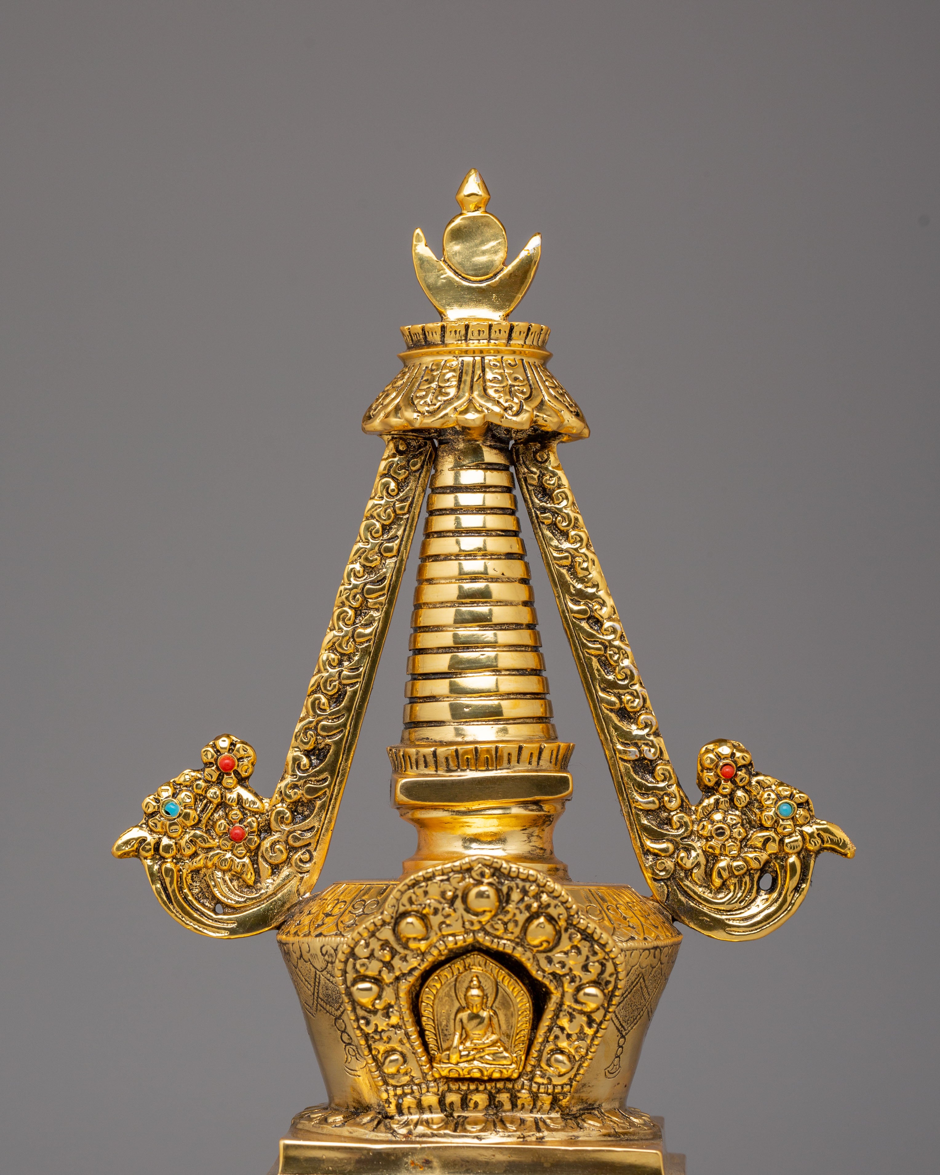 Spiritual Enlightenment Stupa | Handmade Sacred Buddhist Shrine Decor