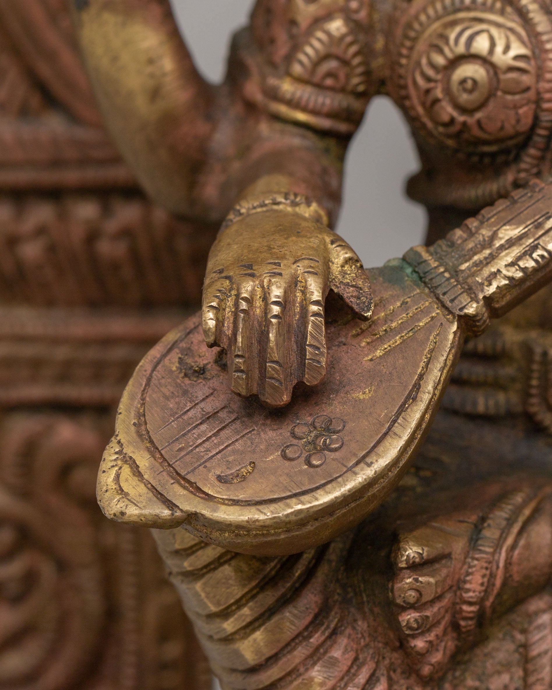 Handcrafted Saraswati Statue for Altar | Sacred Hindu Deity Idol