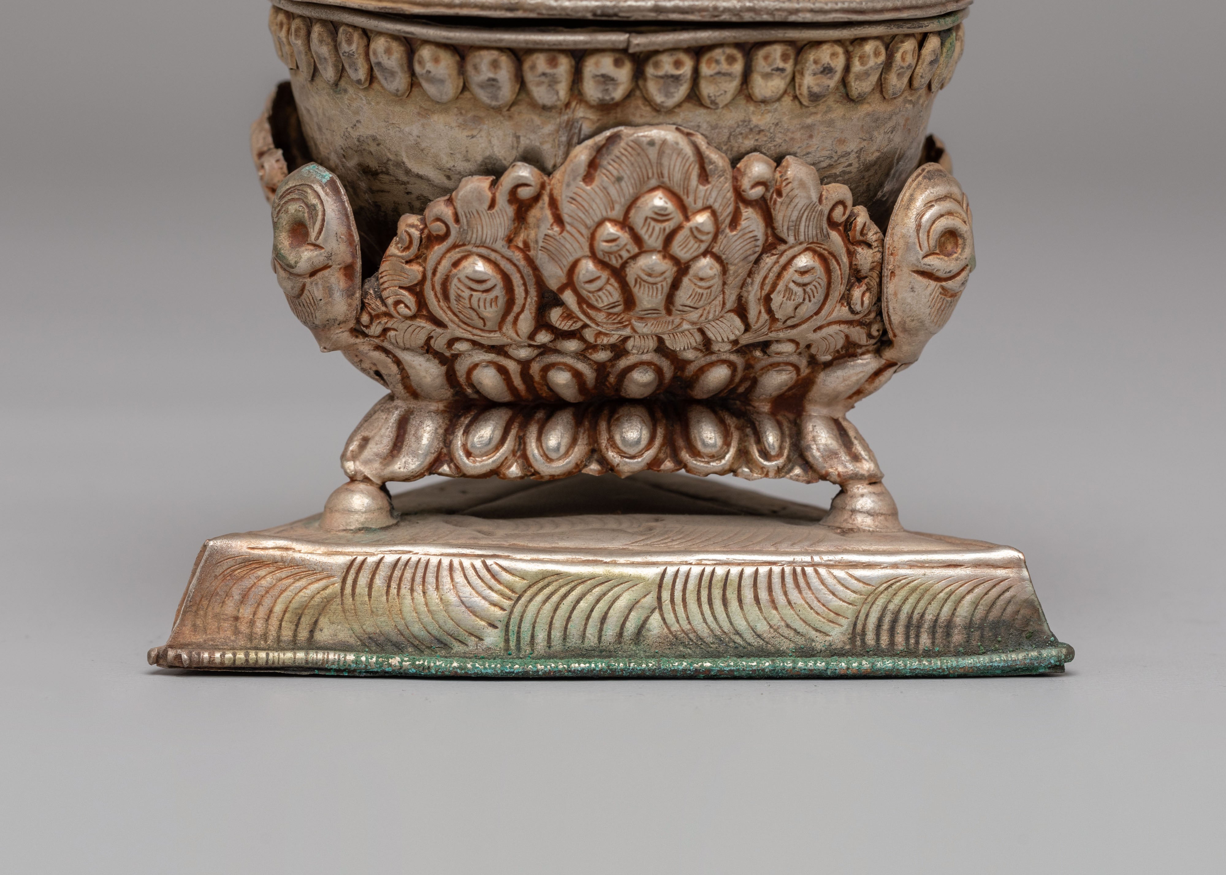 Kapala Vessel for Sacred Offerings | Silver Plated Ritual Bowl