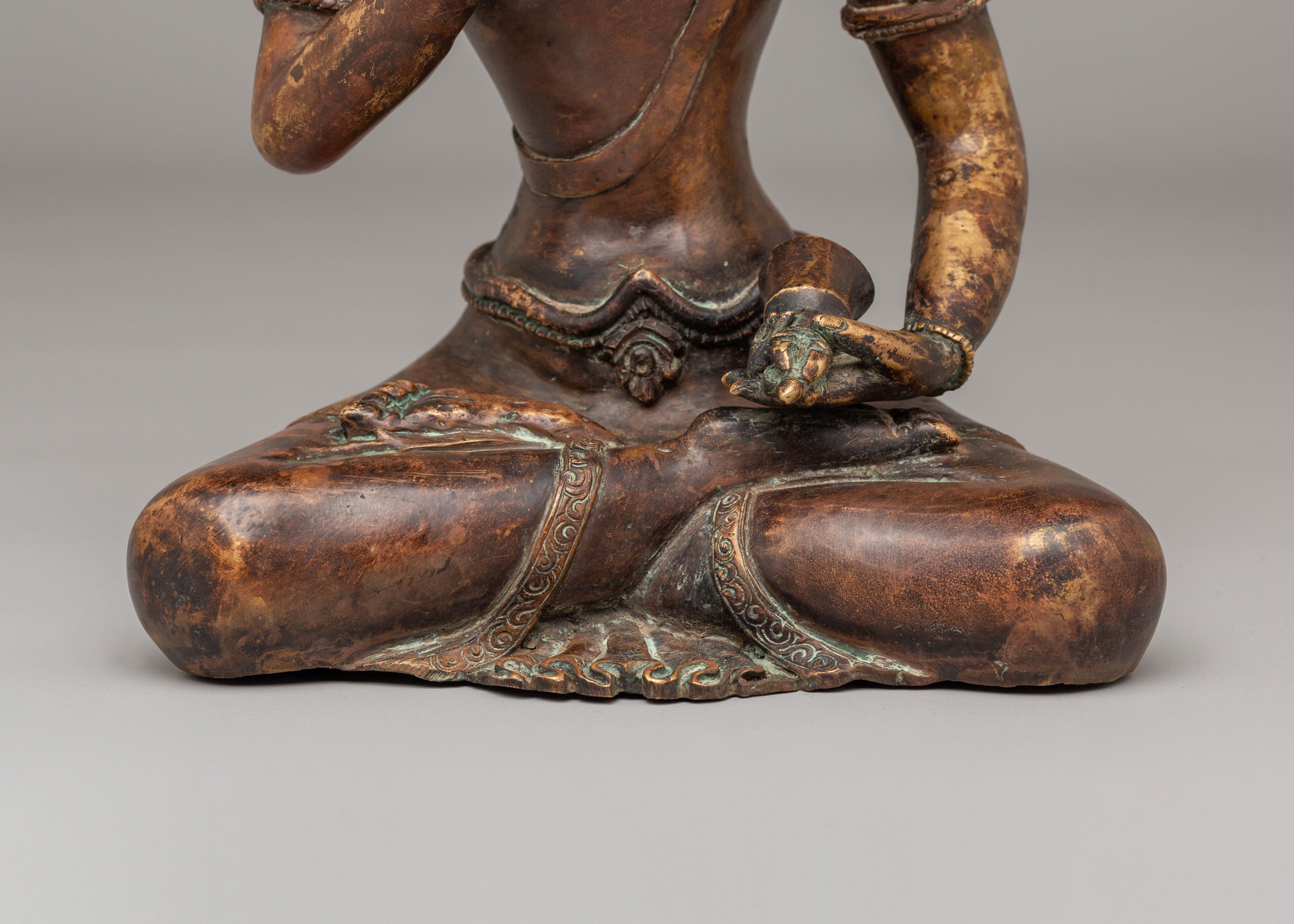 Vajrasattva Spiritual Deity Statue | Buddhist Figurine for Meditation and Healing