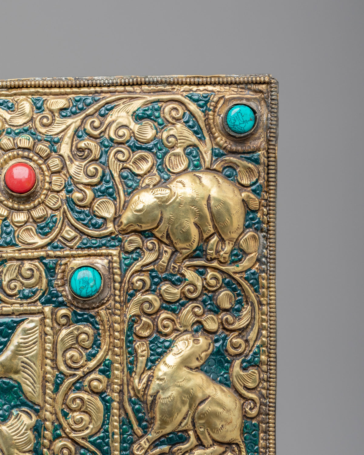 Tibetan Buddhist Lion Wall Hanging | Spiritual Home Decor