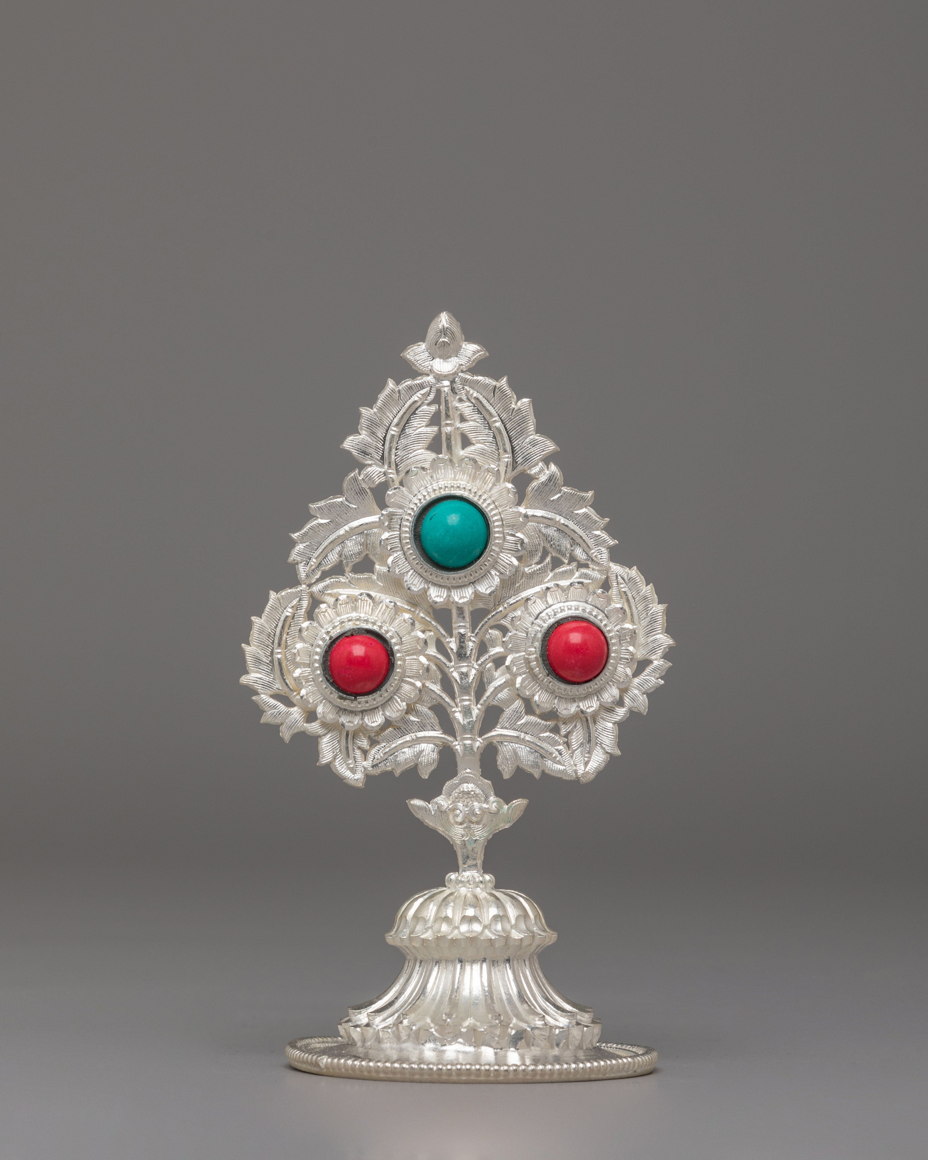 Silver Tibetan Ritual Torma Set | Traditional Buddhist Offerings