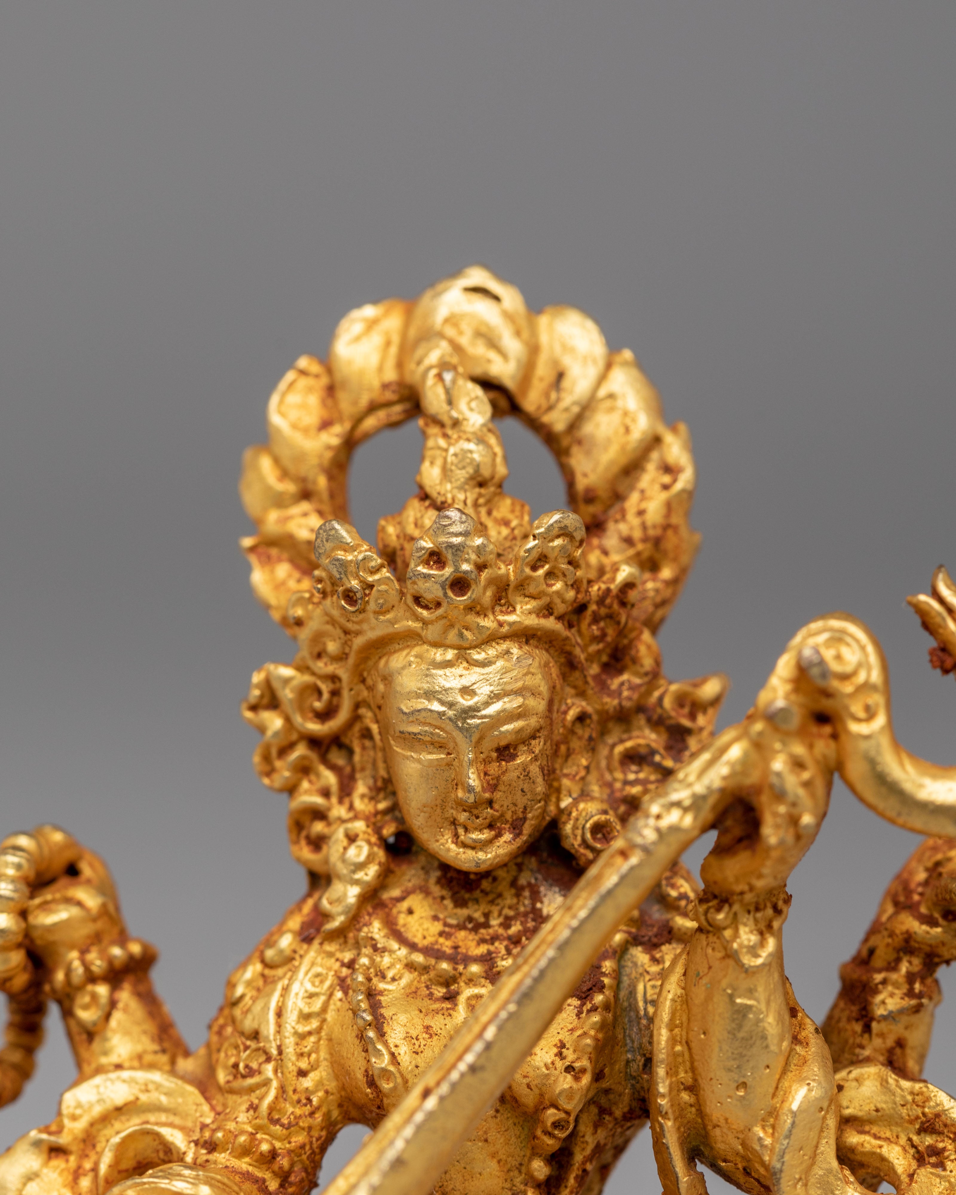 Traditional Saraswati Altar Statue | Goddess of Wisdom Decor