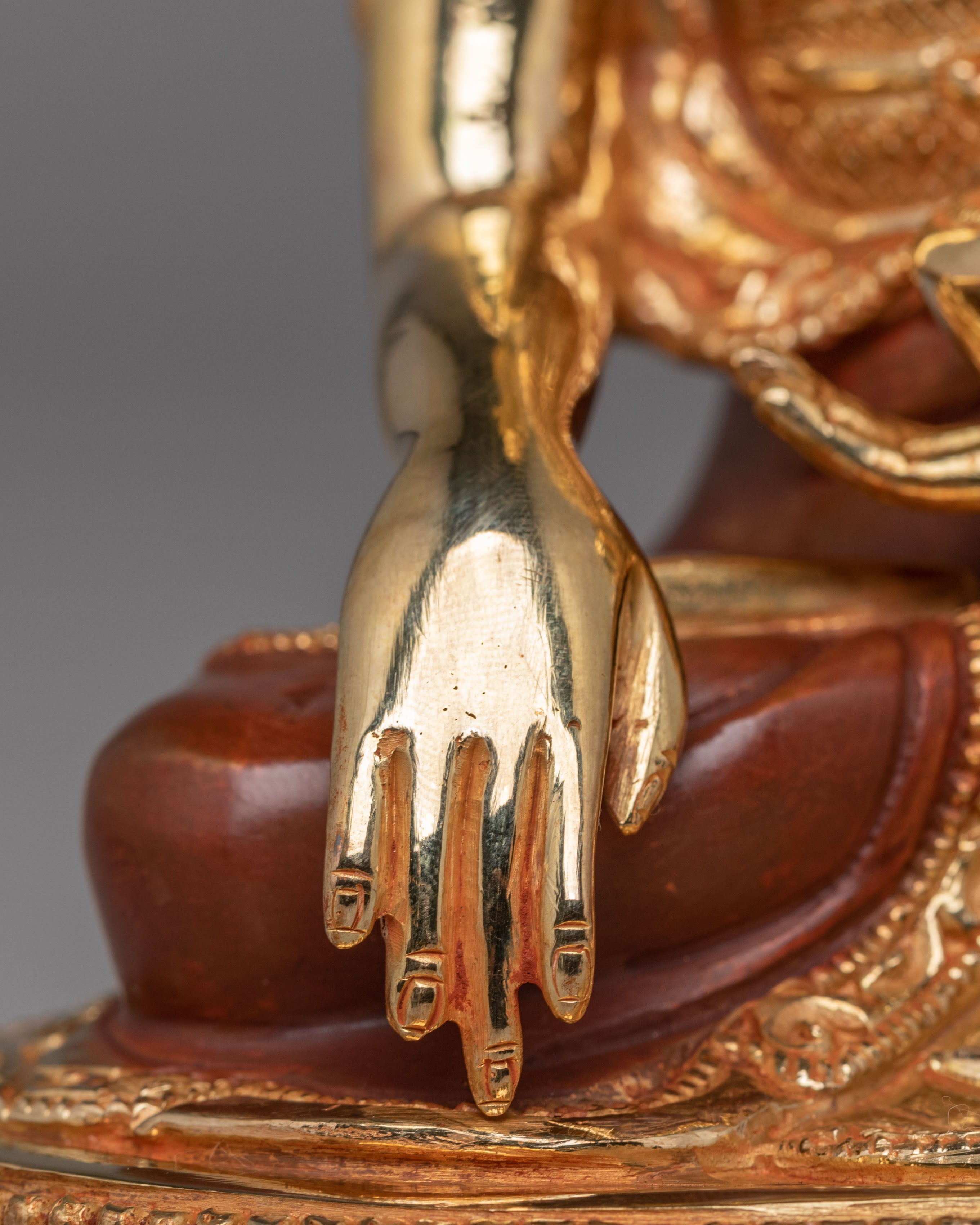 Historic Shakyamuni Buddha Statue | Gold Plated Buddhist Altar Decor