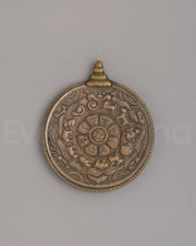 Tibetan Mirror With Intricate Carved Design