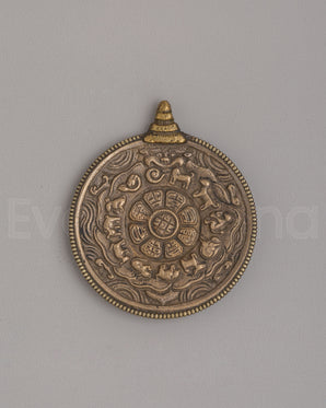 Tibetan Mirror With Intricate Carved Design