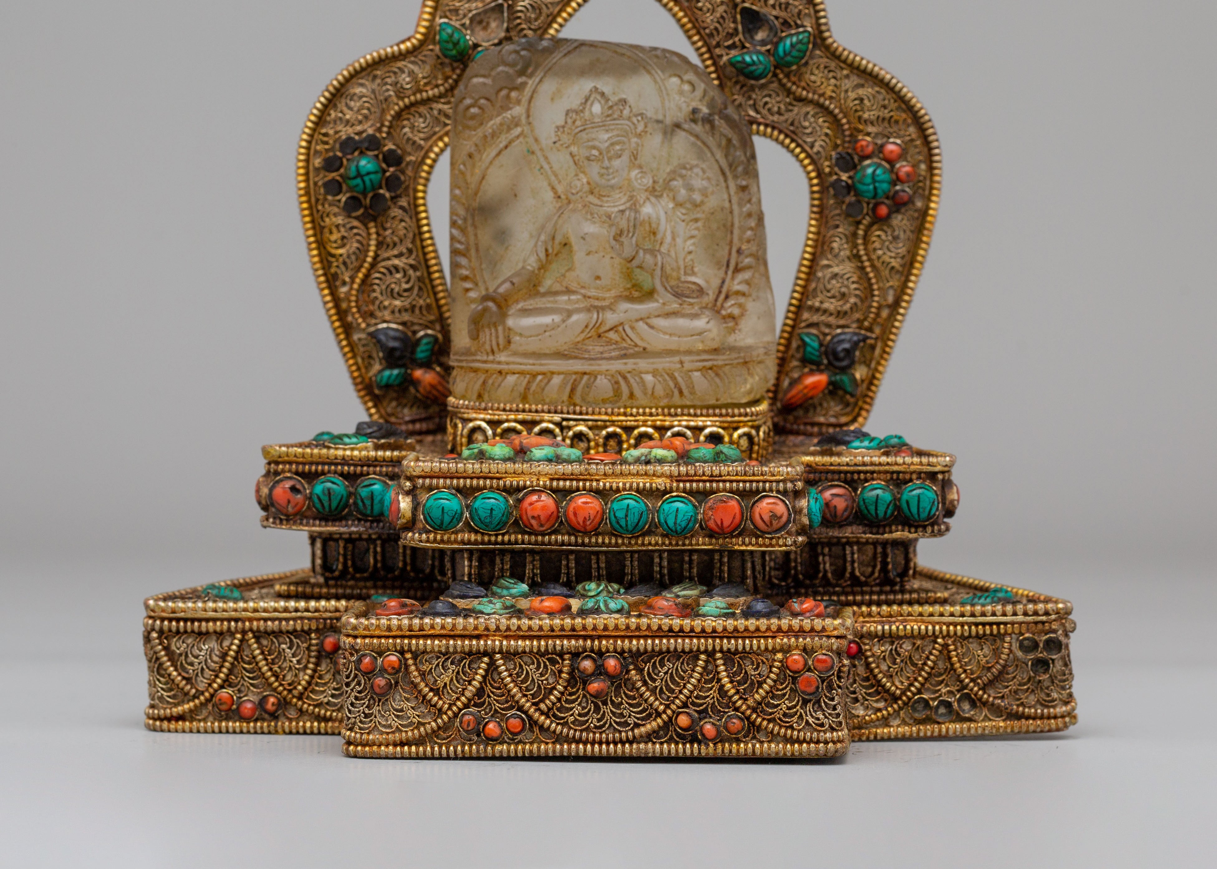 White Tara on Throne Statue | A Divine Symbol of Compassion and Protection