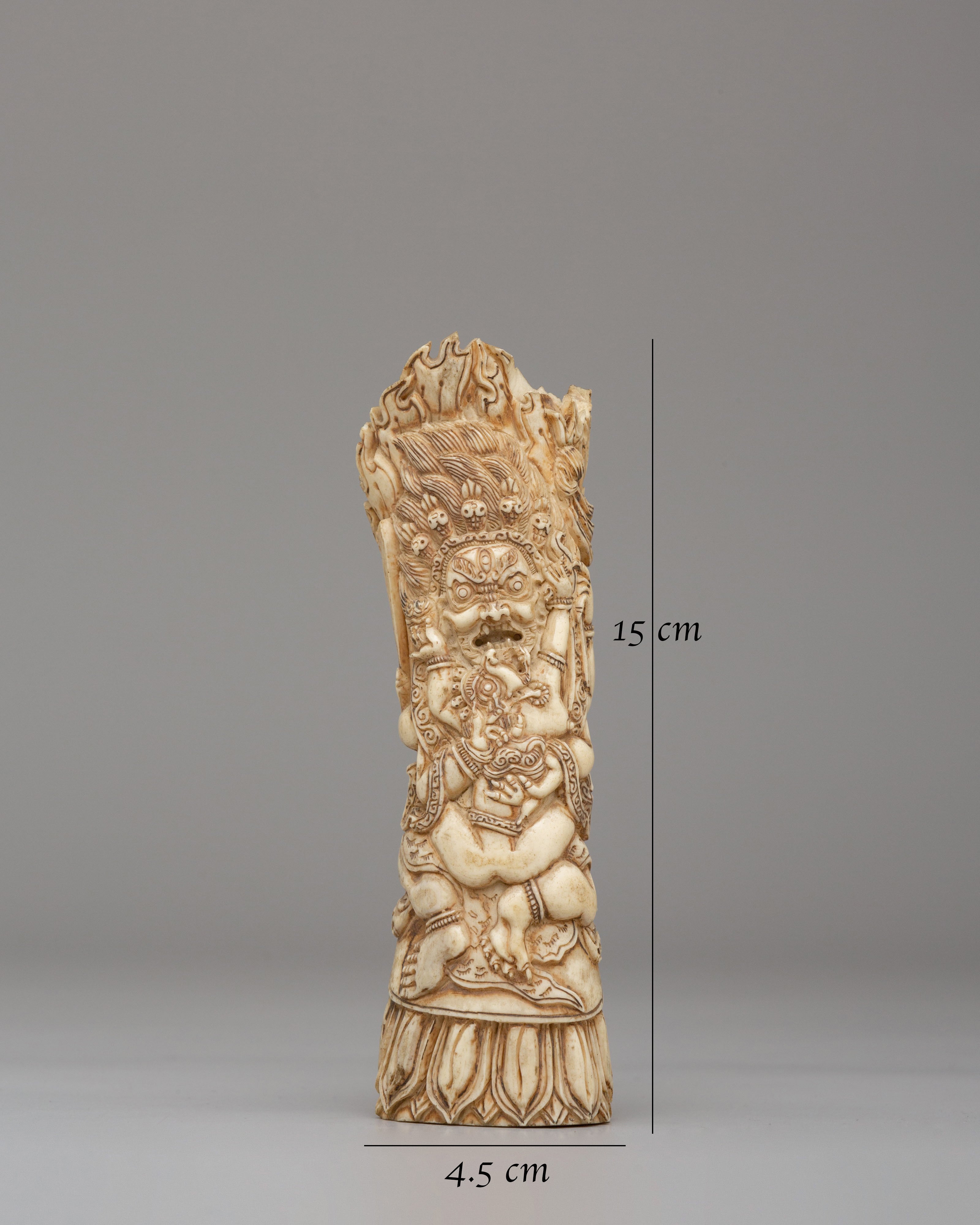 Sacred Bone Mahakala Sculpture | Perfect for Spiritual Decor