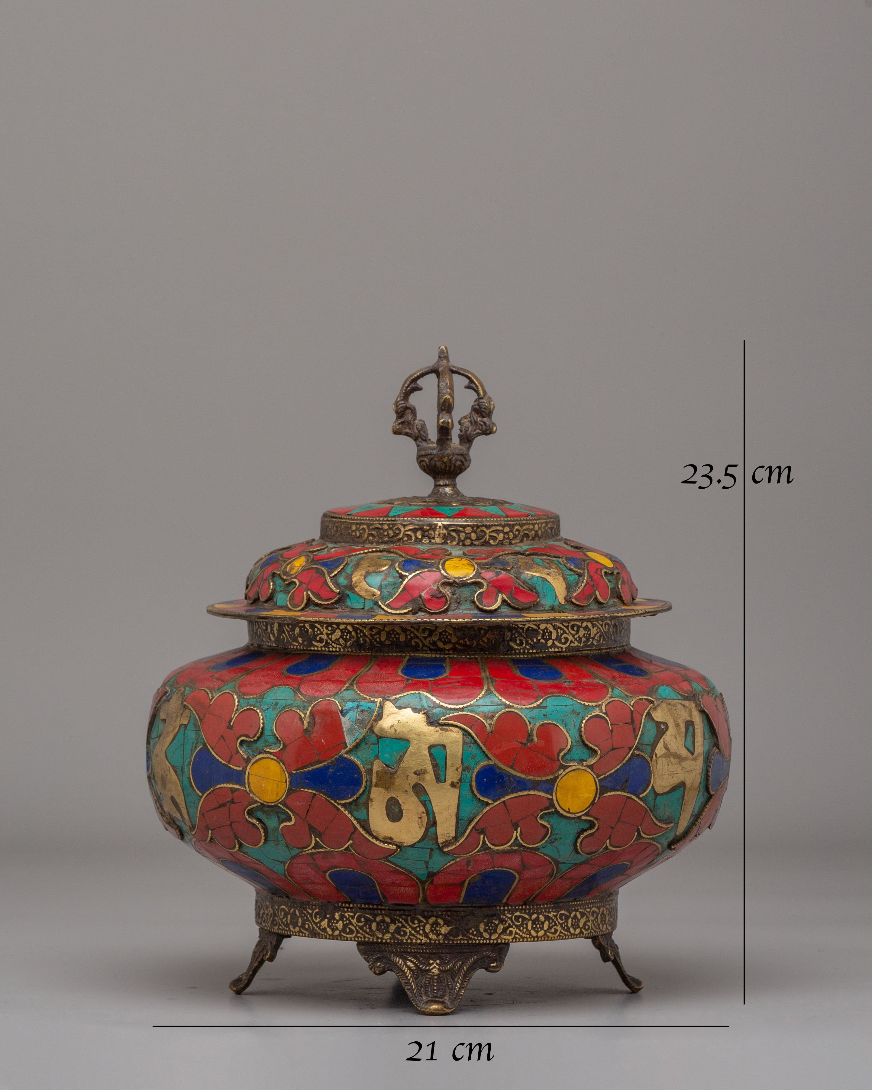 Handmade Sacred Offering Rice Pot | Tibetan Ritual Pot for Spiritual Ceremonies