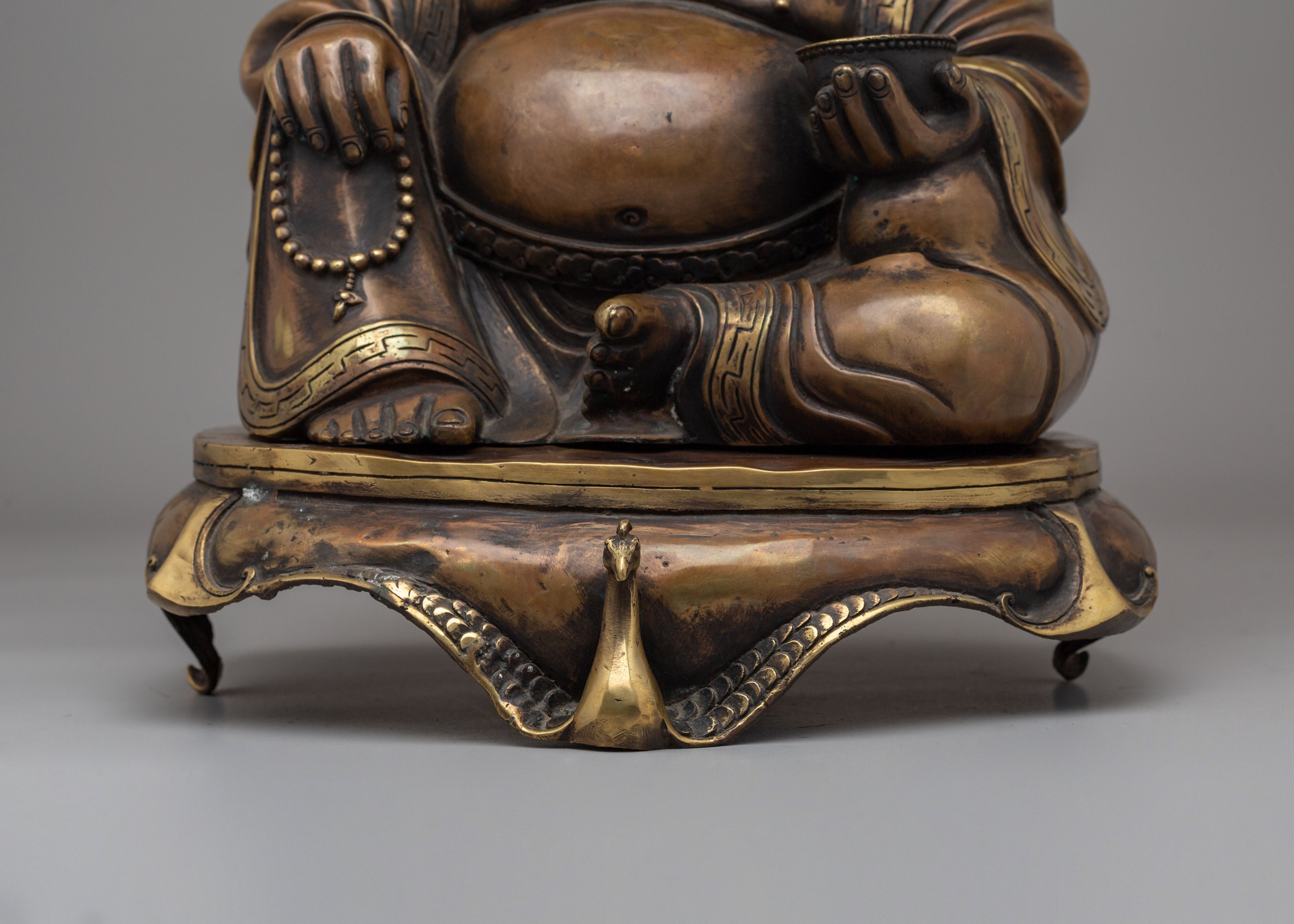 Handcrafted Laughing Buddha Incense Burner | Decorative Incense Burner for Meditation