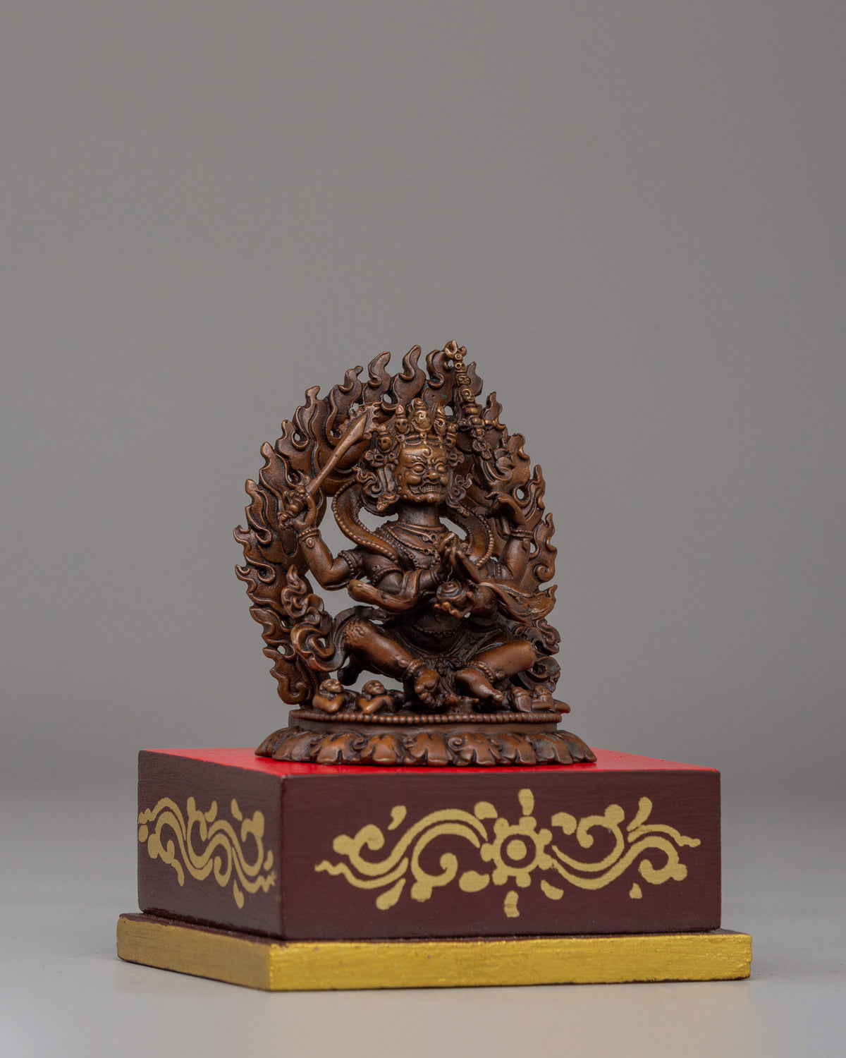 Tibetan Four-Armed Mahakala Statue | Symbolizing Spiritual Protection and Transformation