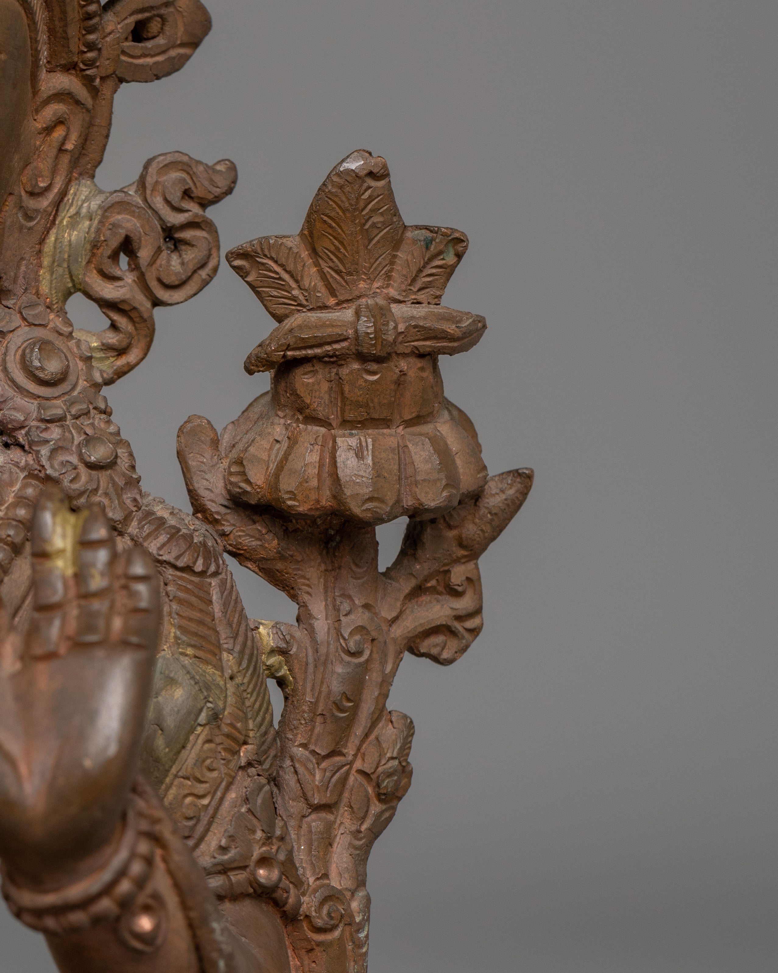 Sacred Wisdom Symbol Manjushri Statue | Tibetan Manjushri Oxidized Copper Art