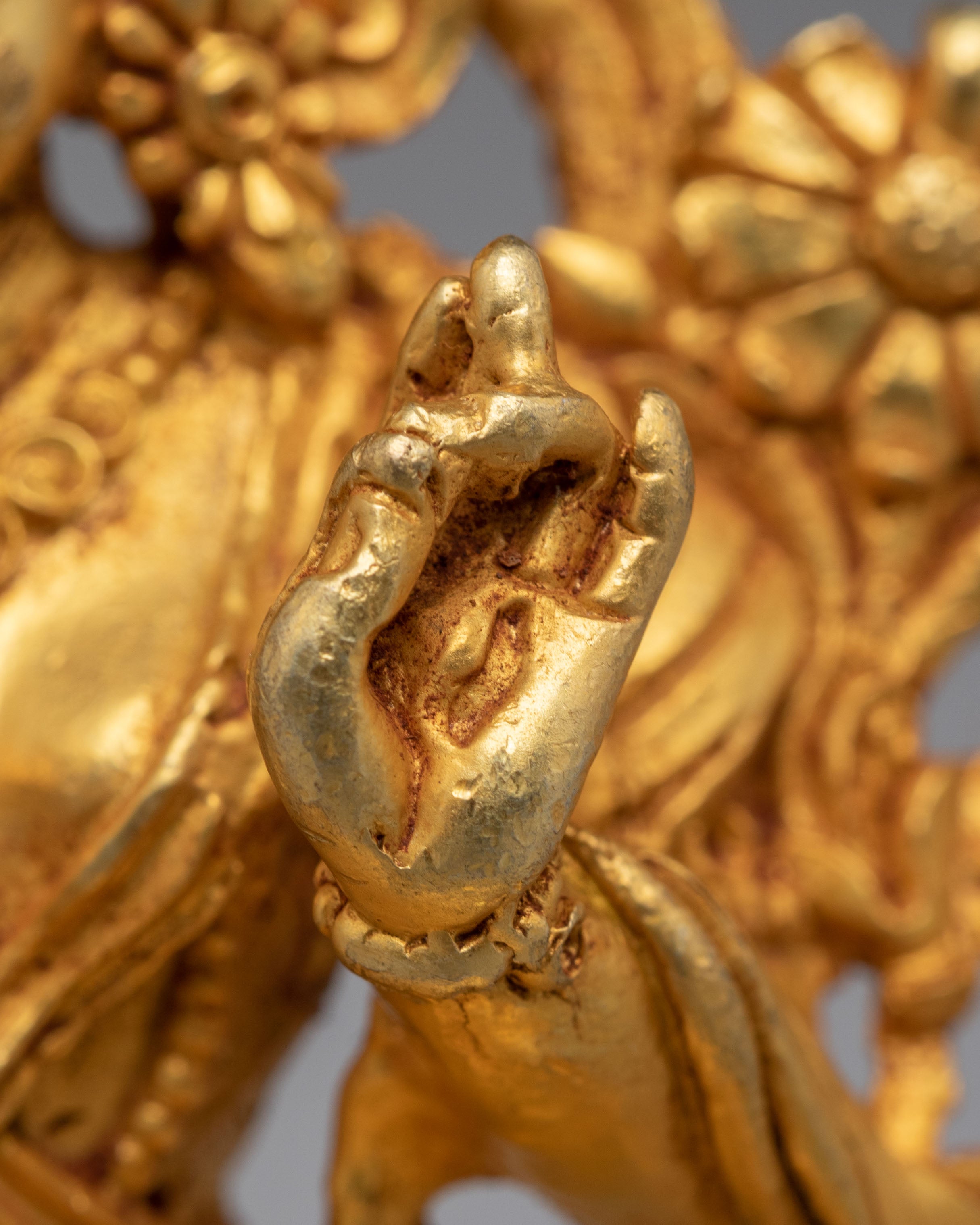 Himalayan Six Deities Statue Set | Gold Plated Buddhist Altar Decor