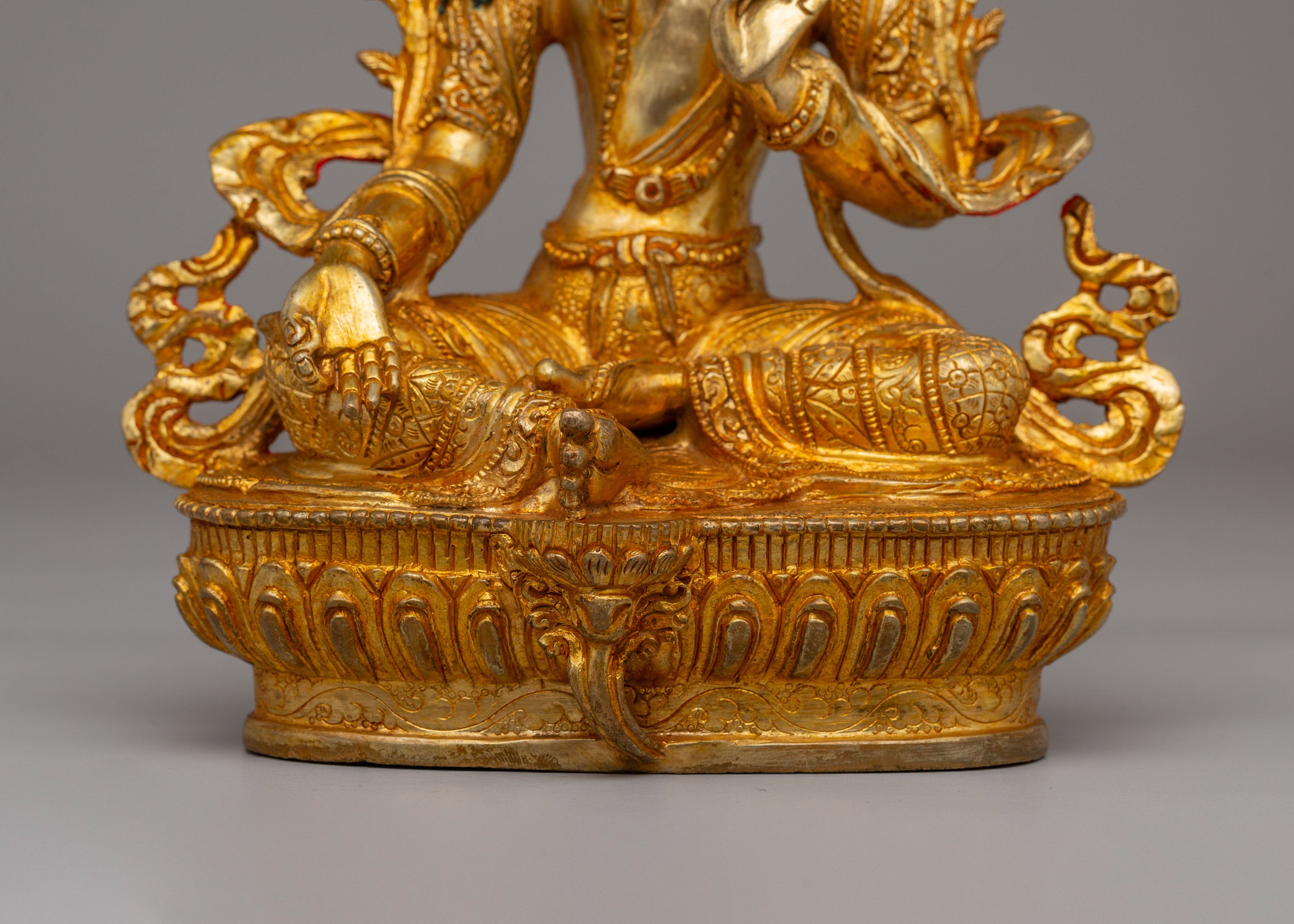 Buddhist Green Tara Goddess Statue | Tara Sculpture for Peace and Protection