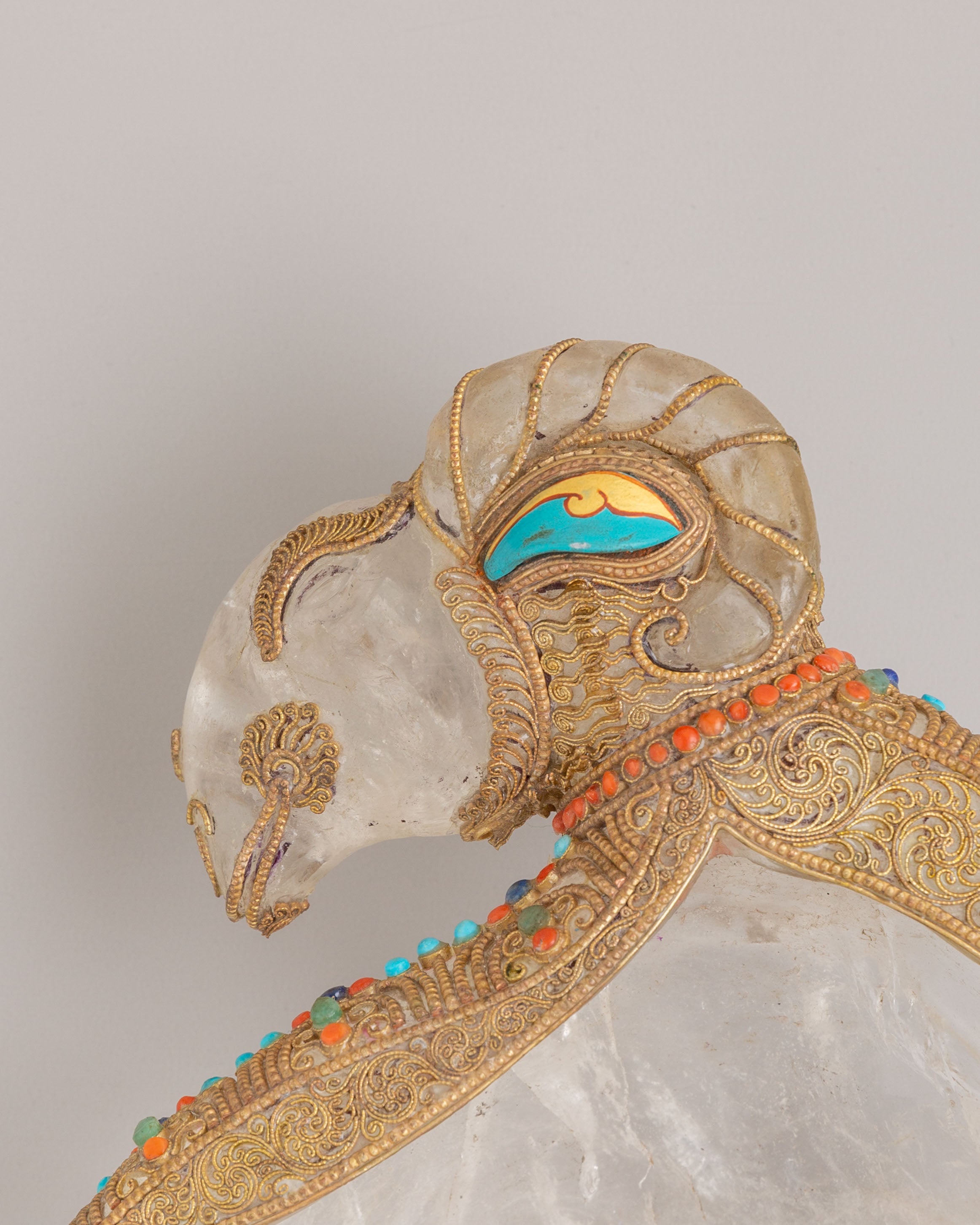 Decorative Footed Bowl | Gemstone Inlaid Decorative Bowl