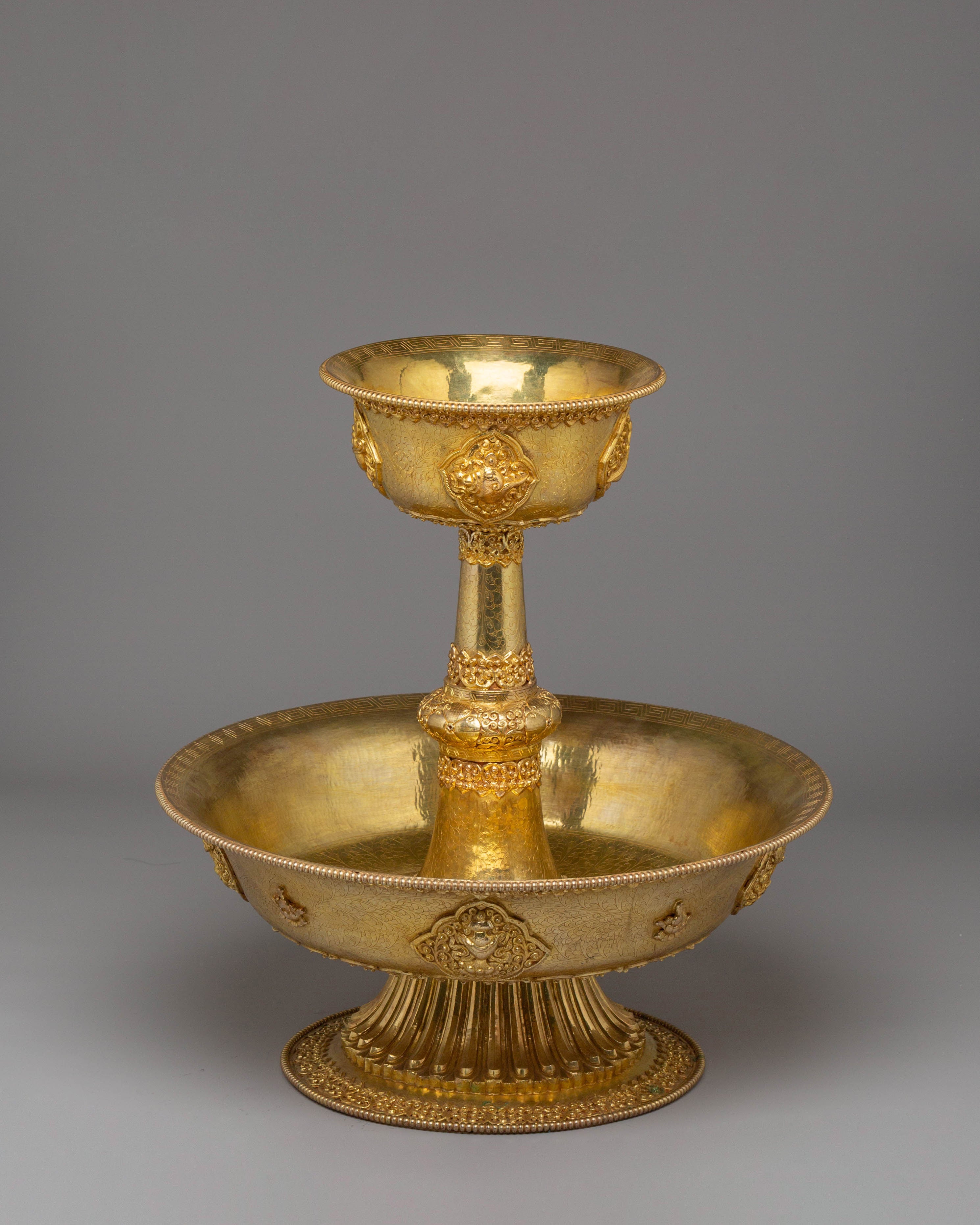 Handmade Tibetan Serkyem Set | Traditional Ritual Offering Vessels