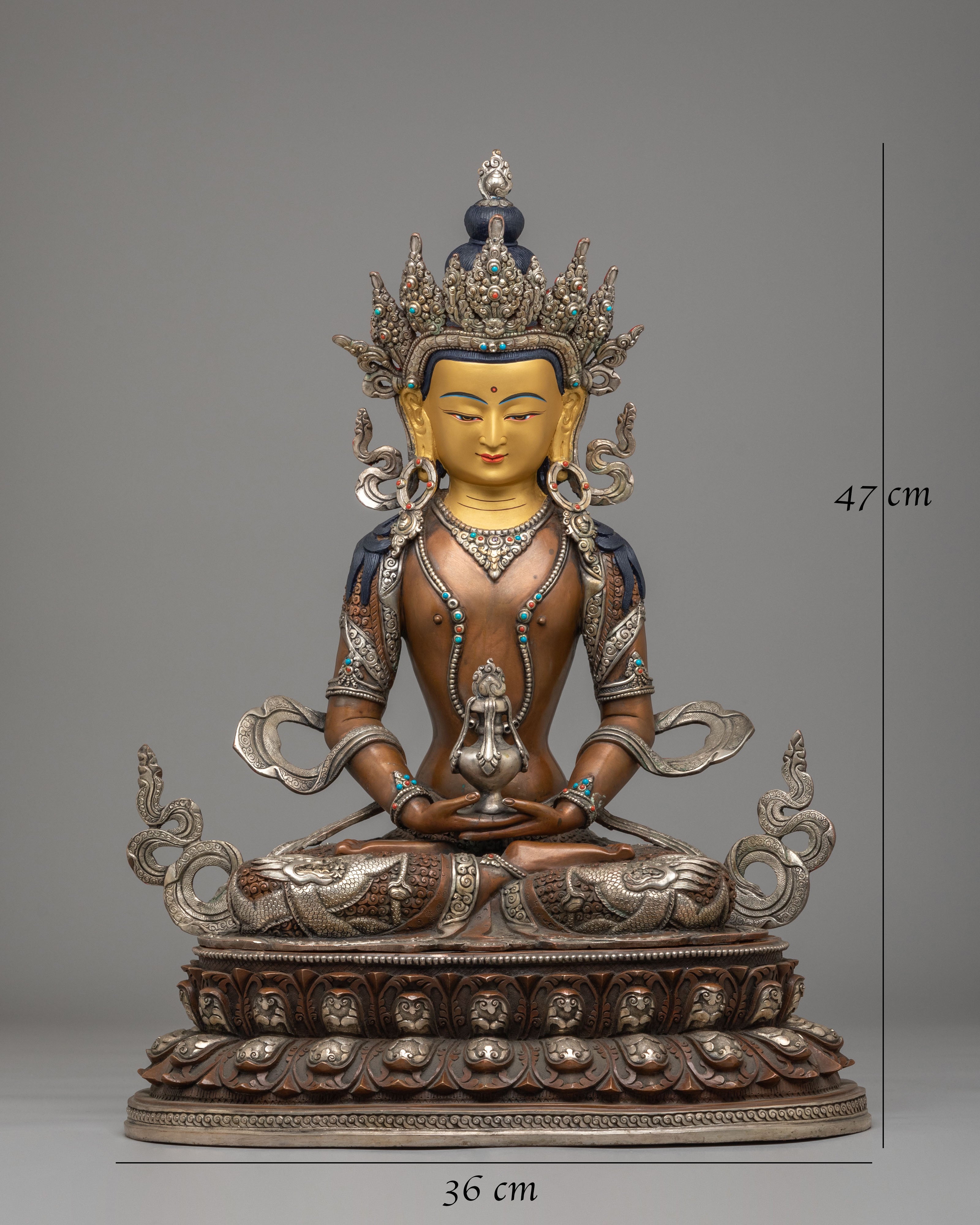 Divine Protection Amitayus Statue | Handcrafted Tibetan Deity Sculpture
