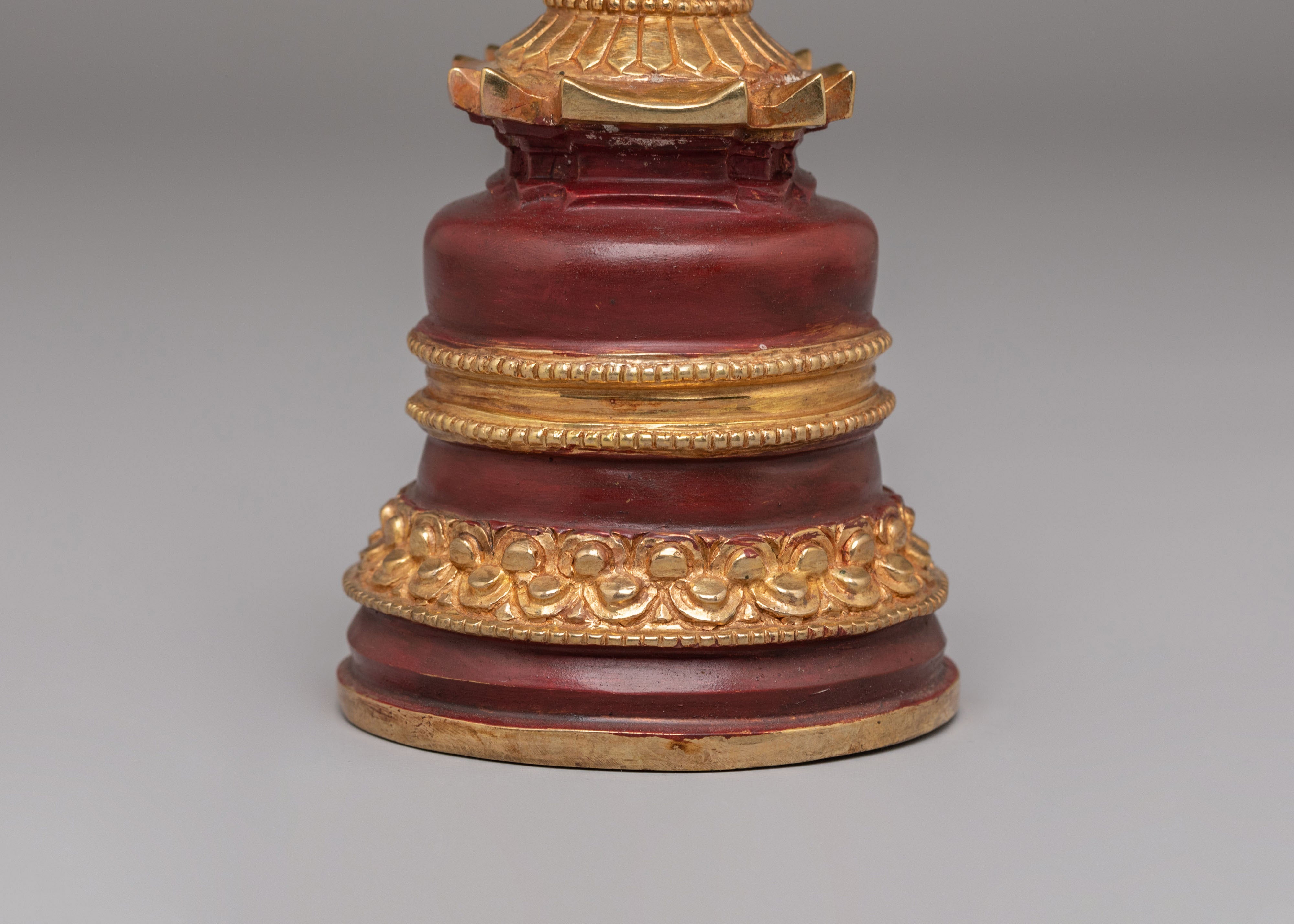 Handcrafted Kadampa Altar Stupa | Sacred Buddhist Shrine Decor