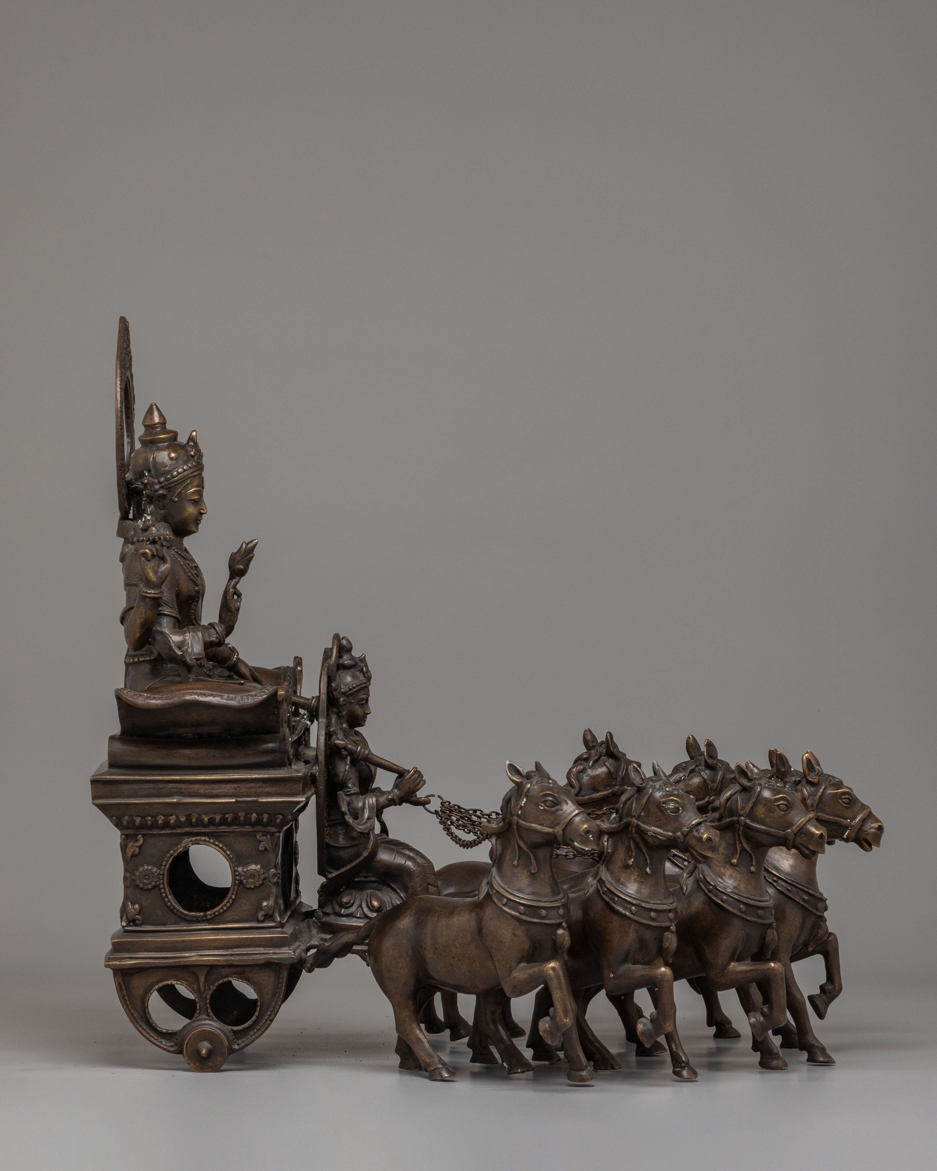 Surya Narayan Statue | Handcrafted Bronze Sun God Chariot Sculpture