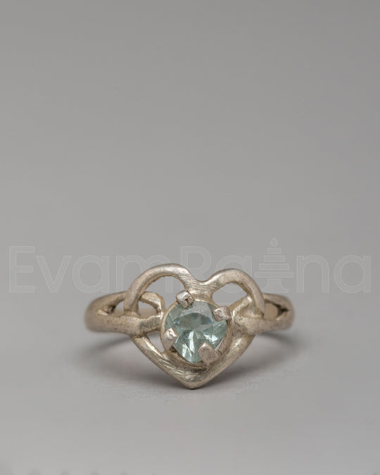 Himalayan Art Ring | Natural Zircon Silver Ring