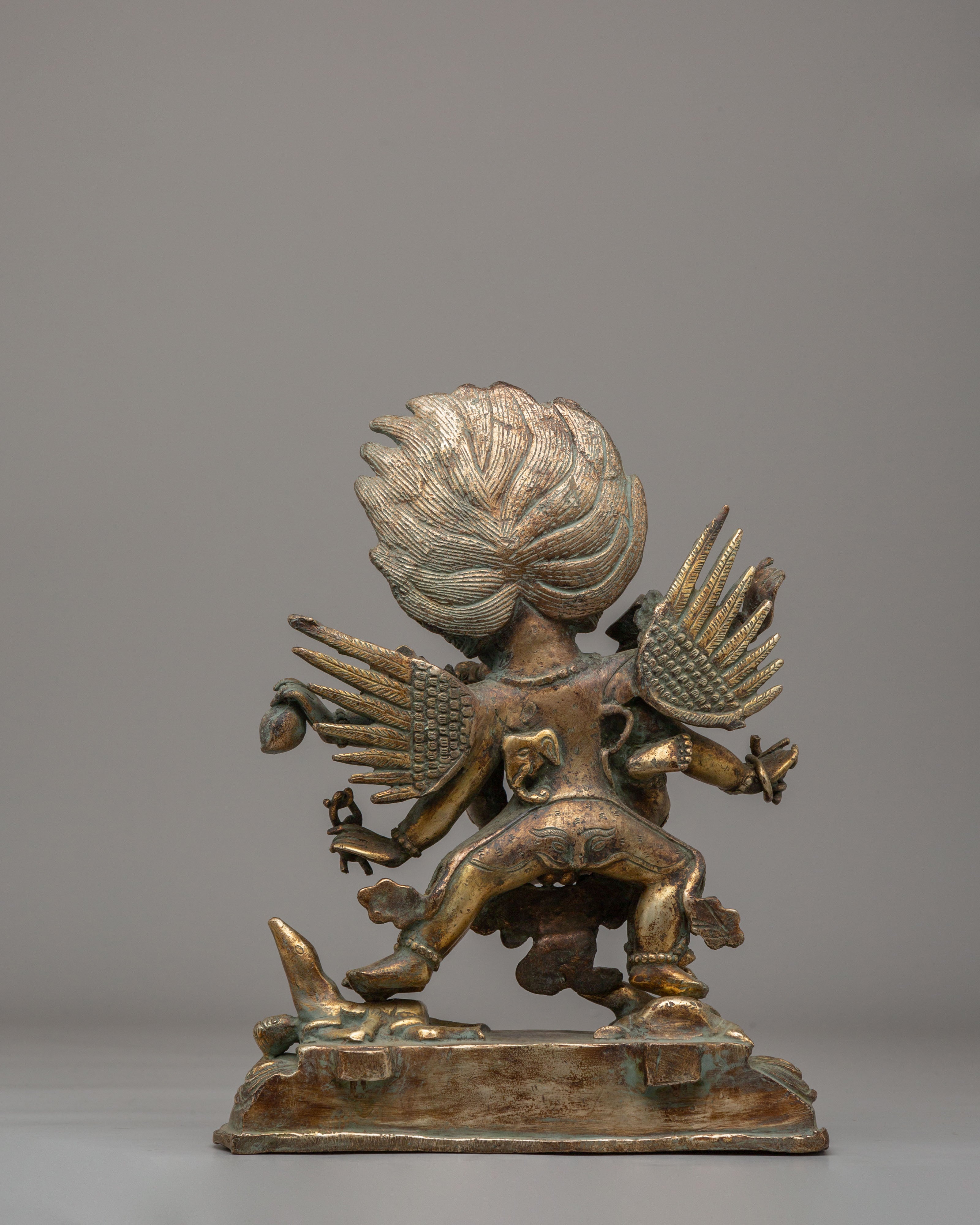 Mahakala With Consort Statue | Tibetan Protector Deity Statue