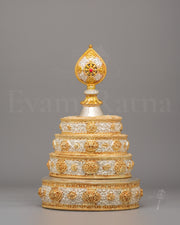 Gold-Plated Tibetan Mandala  Offering | Sacred Tibetan Buddhist Ritual Object