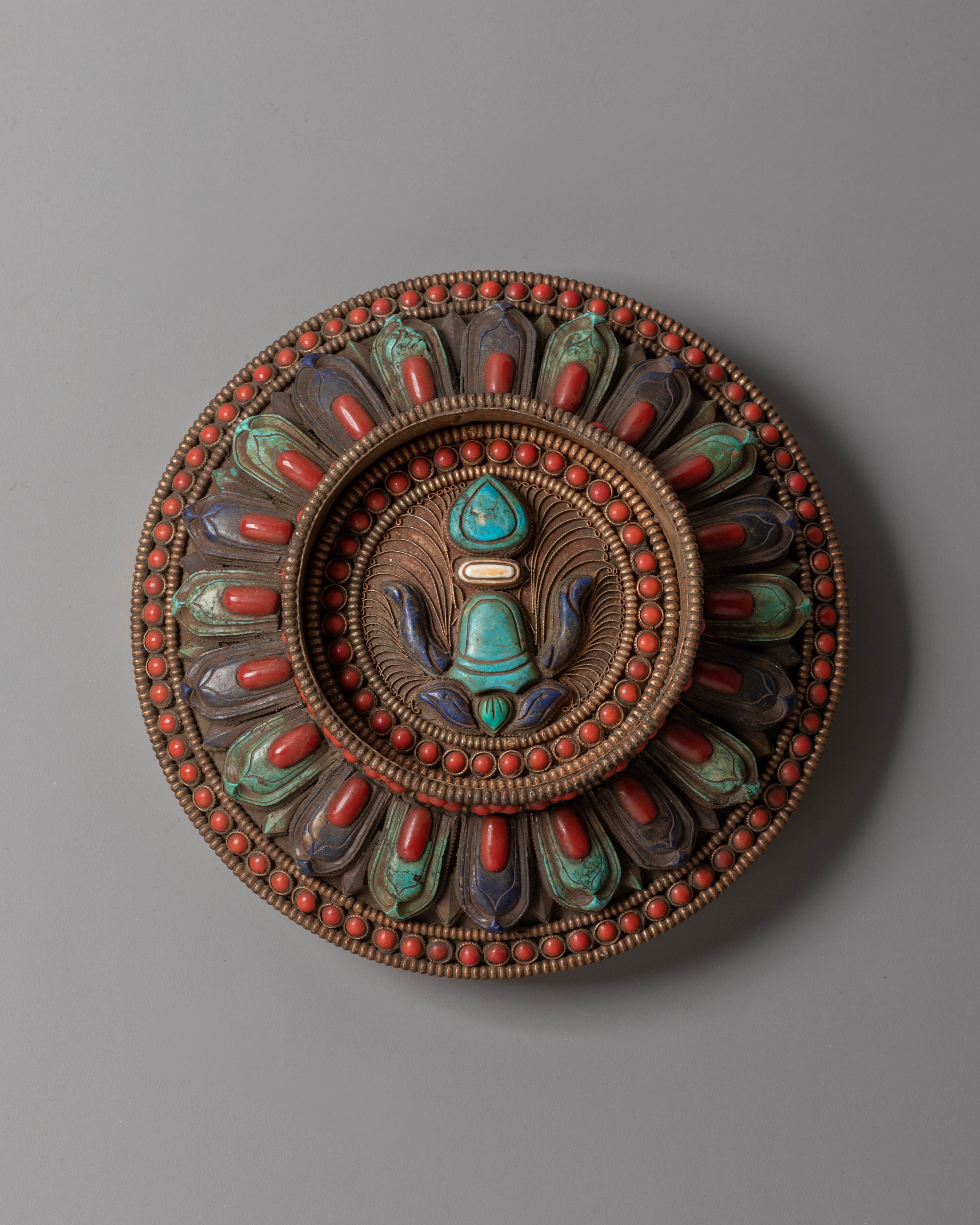 Tibetan Buddhist Rice Pot | Himalayan Offering Vessel Decor