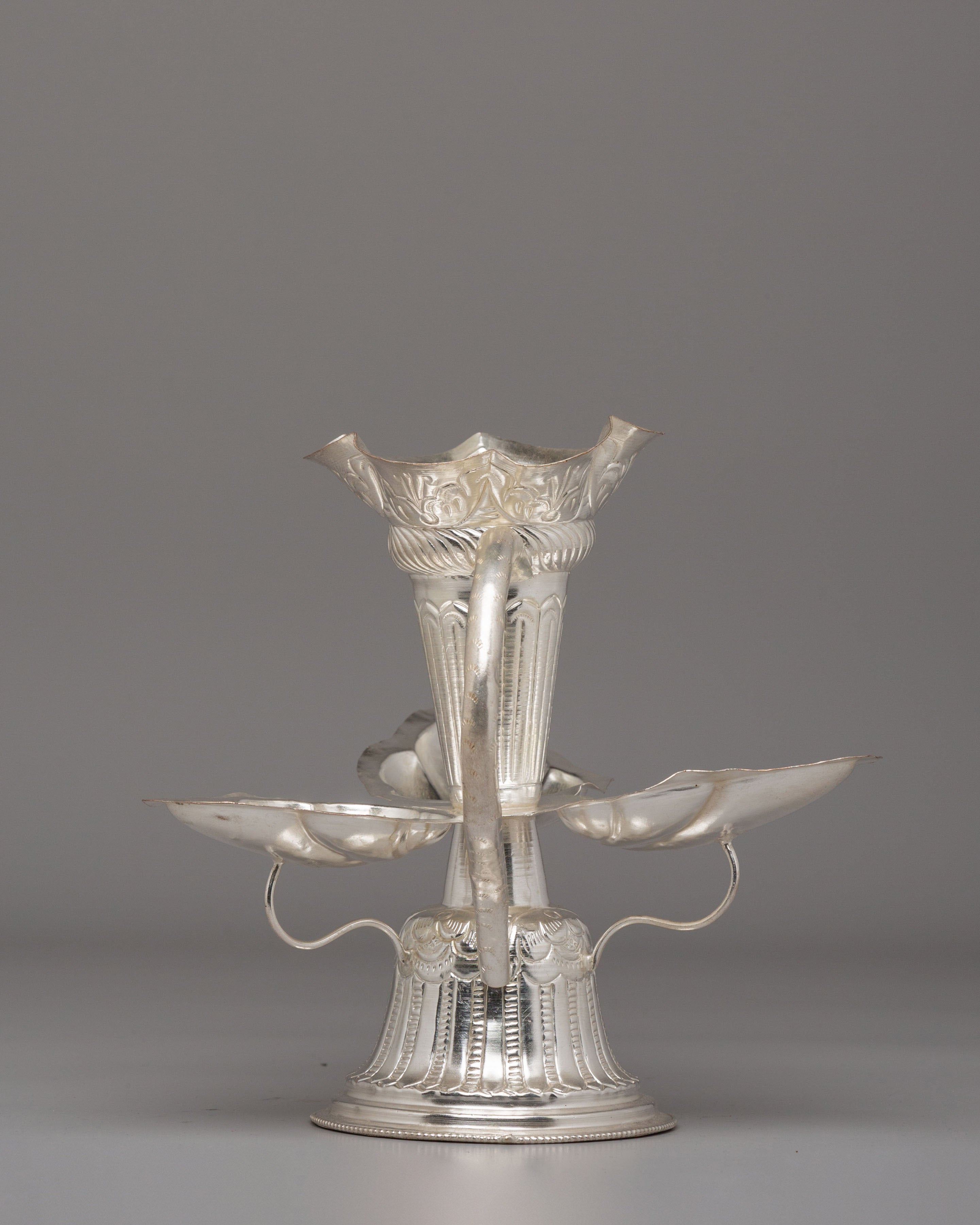 Himalayan Altar Tikadani | Traditional Silver Puja Vessel