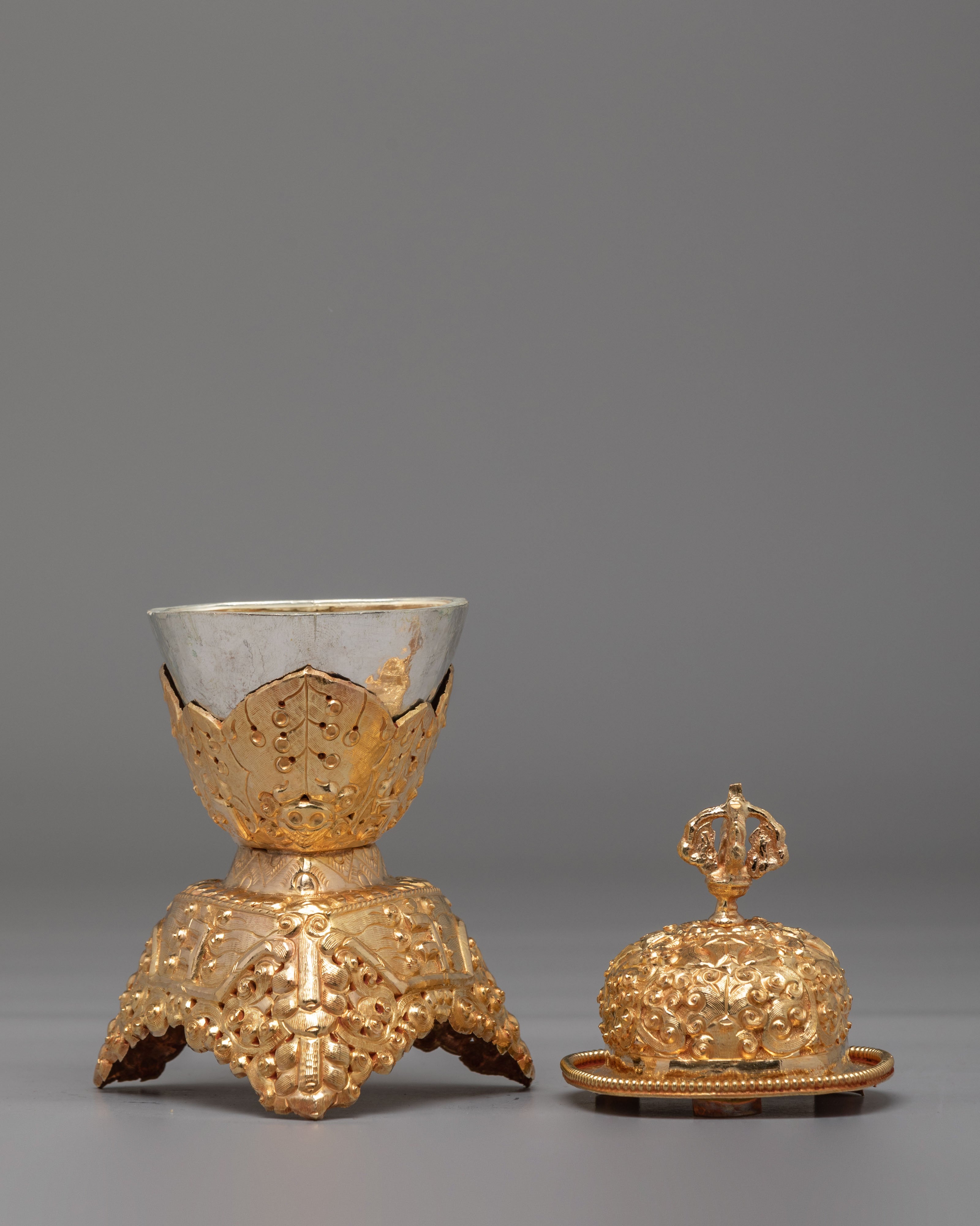 Ceremonial Ritual Kapala Set | Sacred Offering Vessels