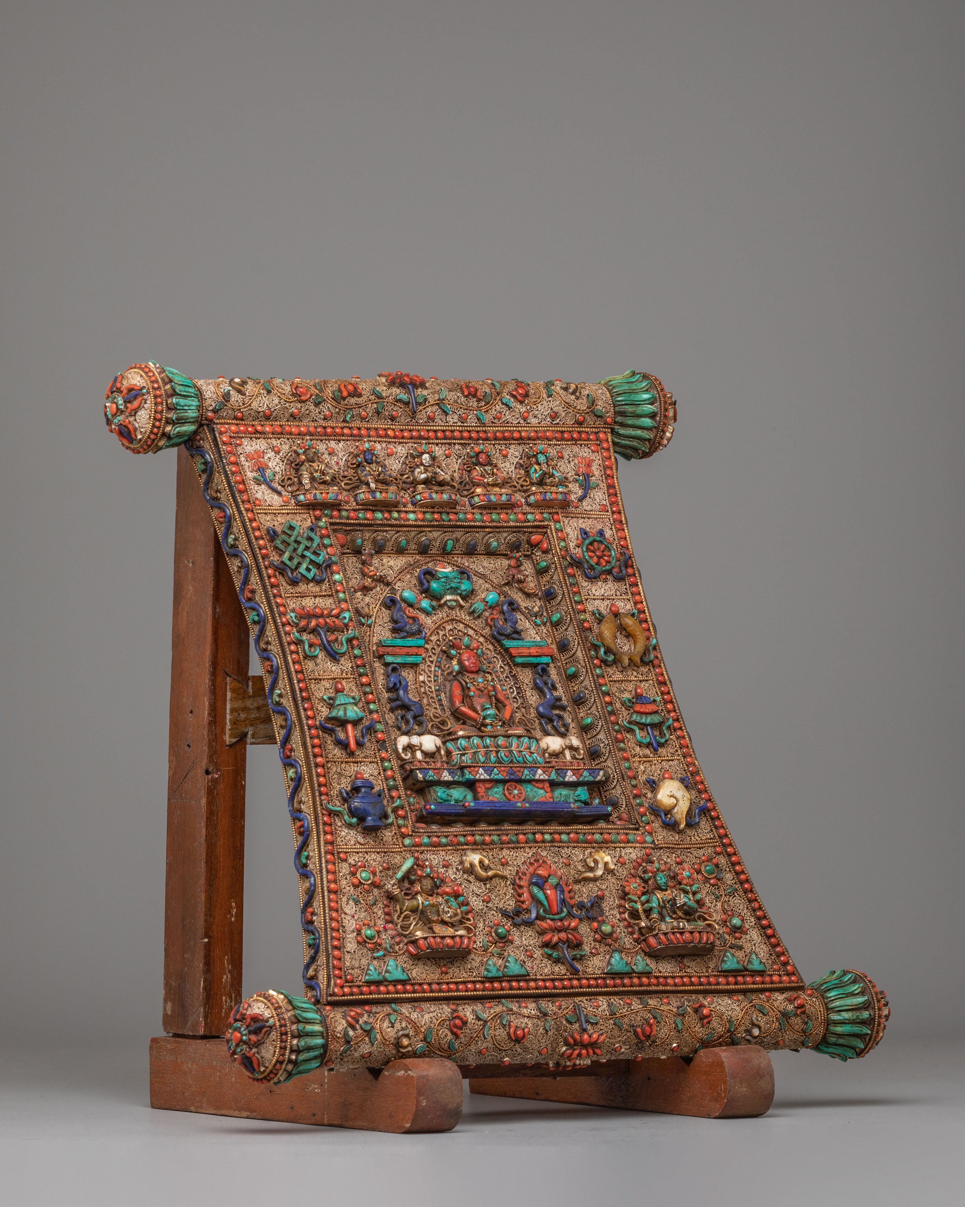 Exclusive Himalayan Metal Thangka | Exclusive Silver and Gemstone Metal Thangka