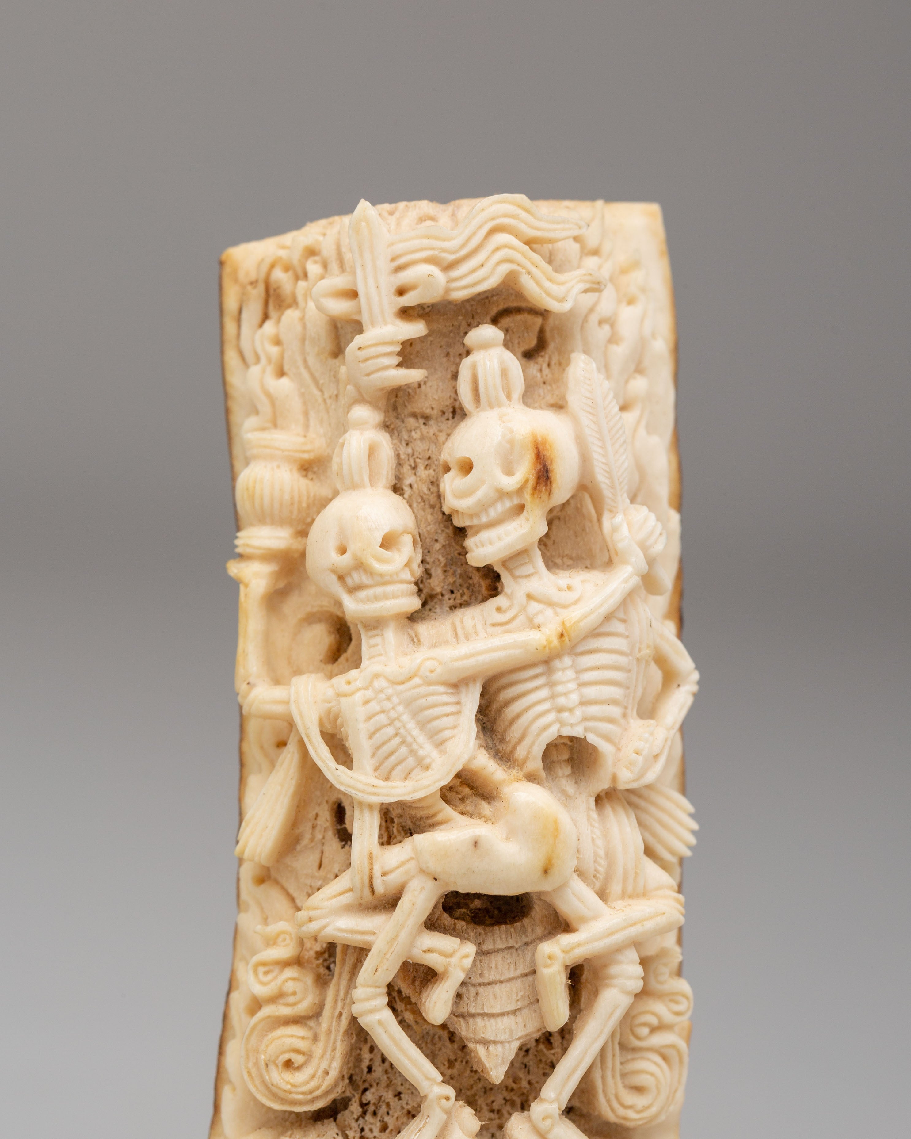 Himalayan Citipati Bone Sculpture | Handcrafted Skull Artifact