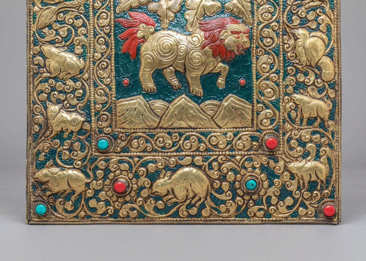 Tibetan Buddhist Lion Wall Hanging | Spiritual Home Decor