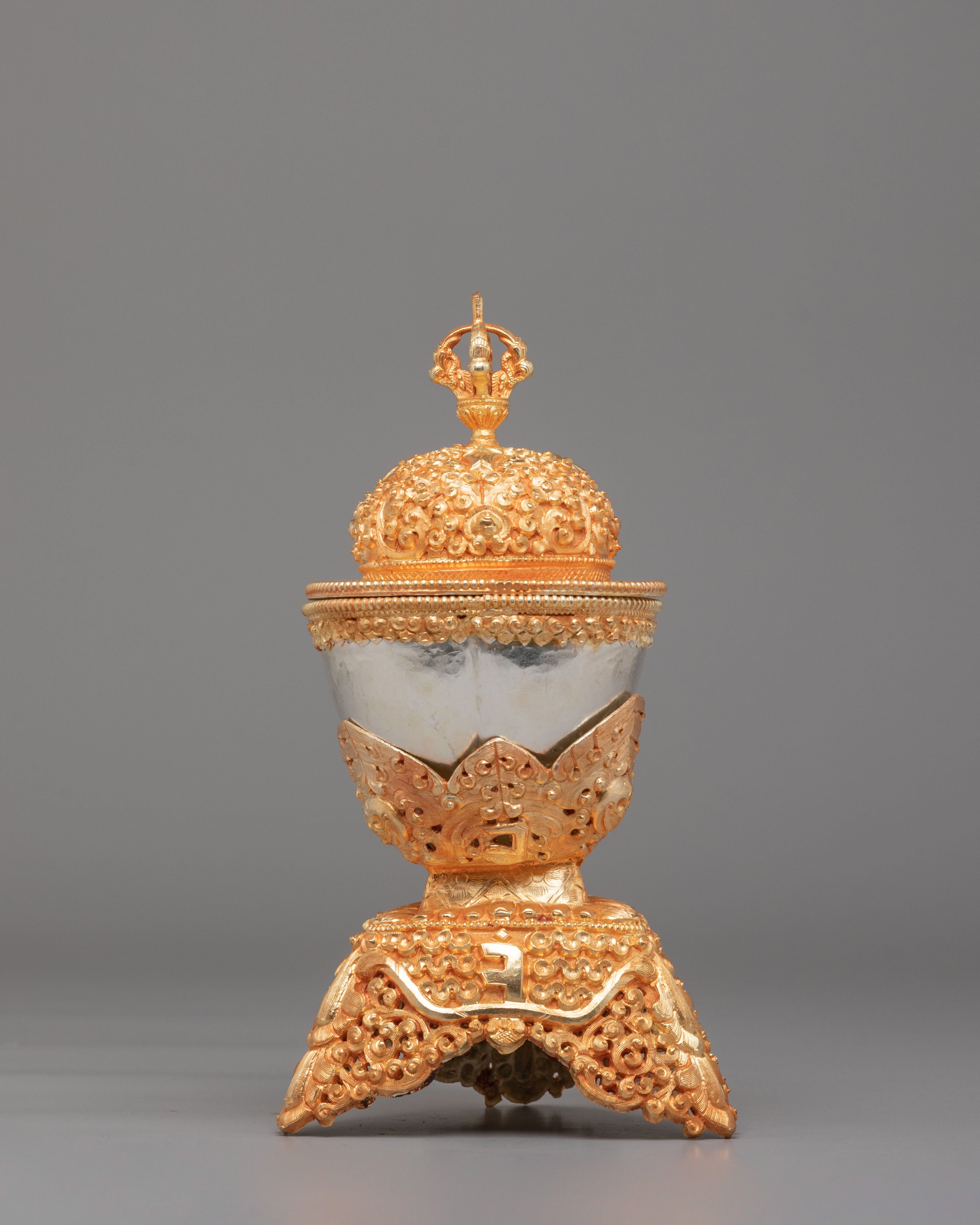 Handcrafted Kapala Ritual Cup | Tibetan Buddhist Offering Vessel