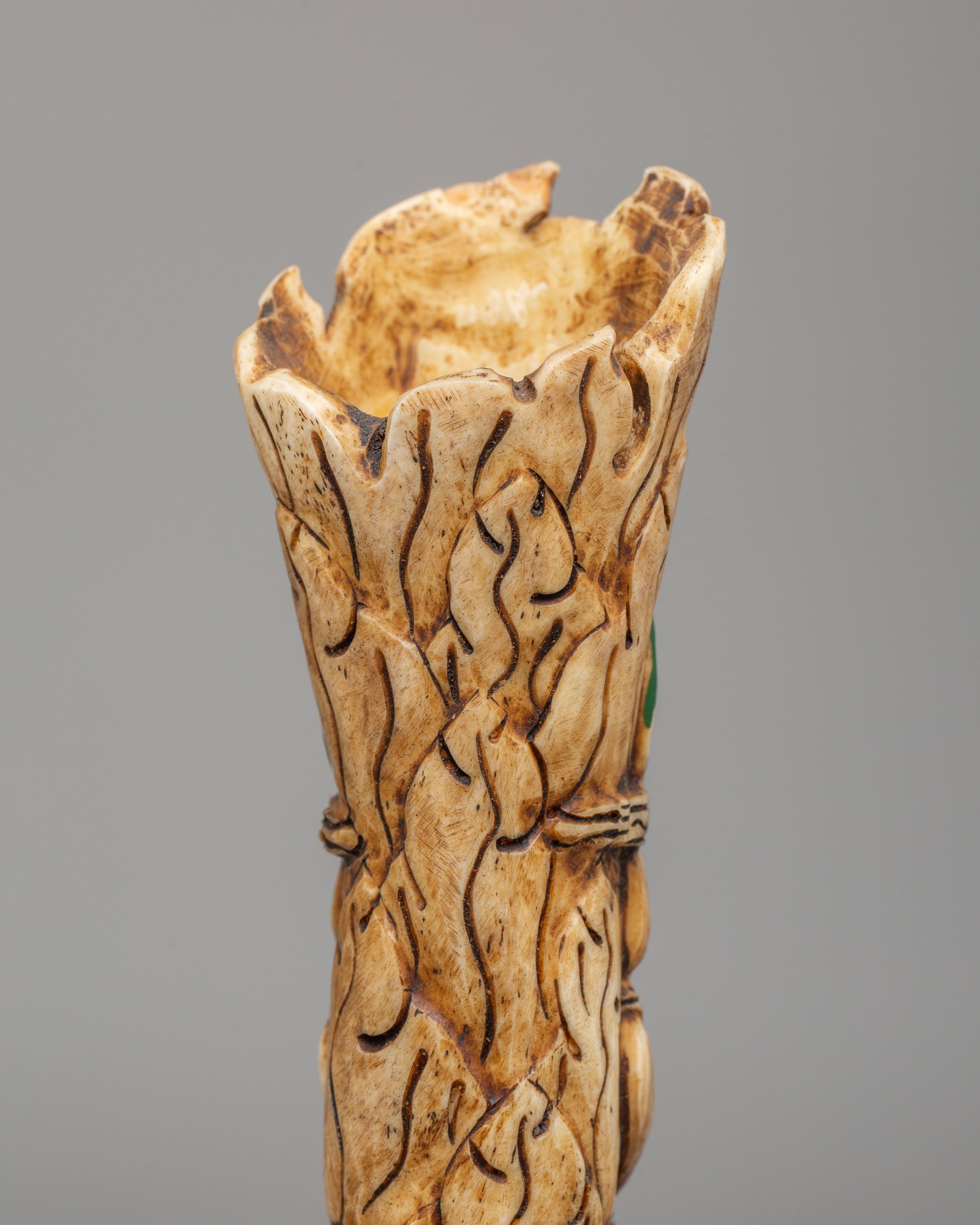 Tibetan Mahakala Bone | Handcarved Tibetan Buddhist Art