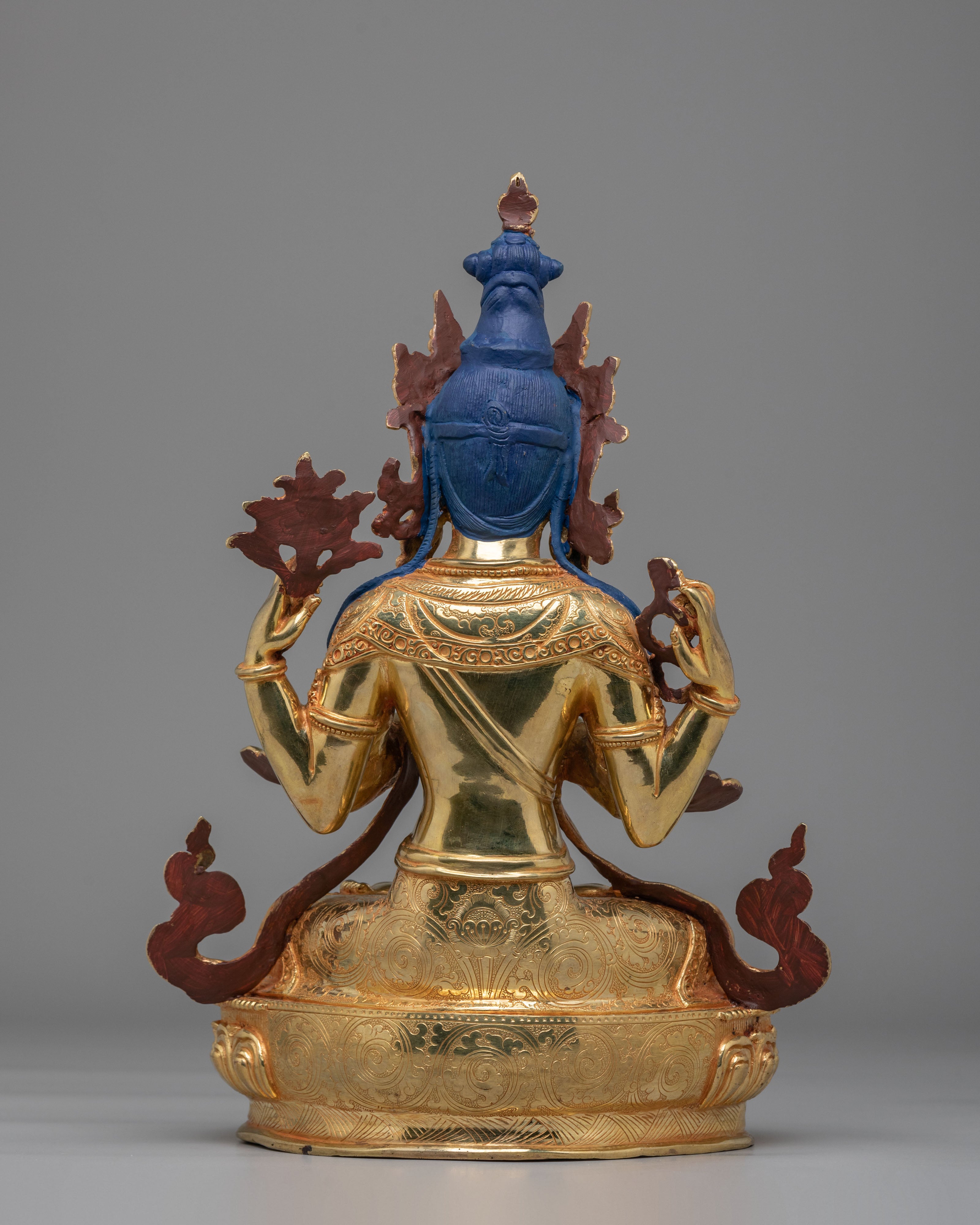 Himalayan Chenrezig Figurine | Traditional Tibetan Avalokiteshvara Statue